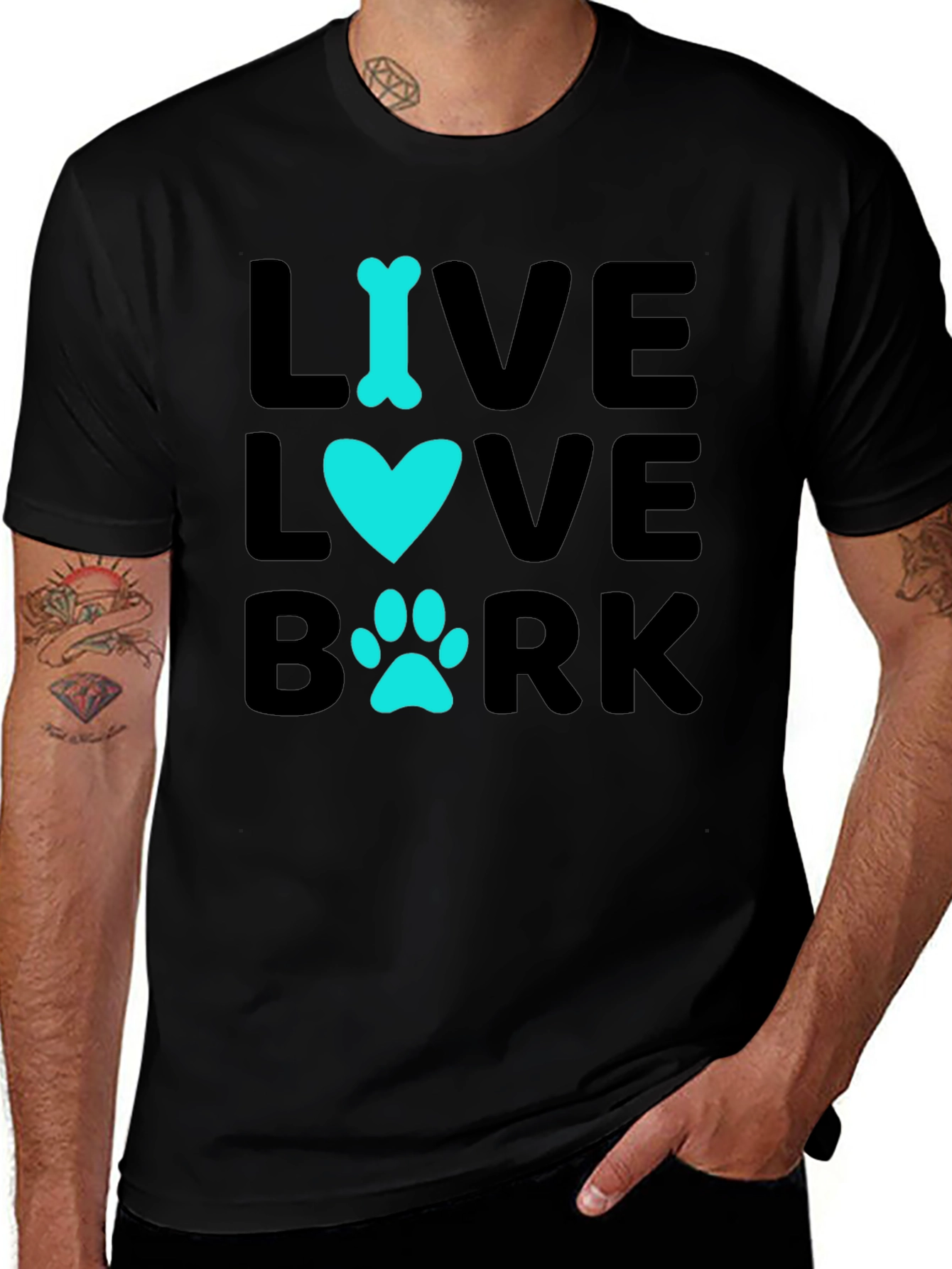 Variant 4 of Live Love Bark Dog T-Shirt