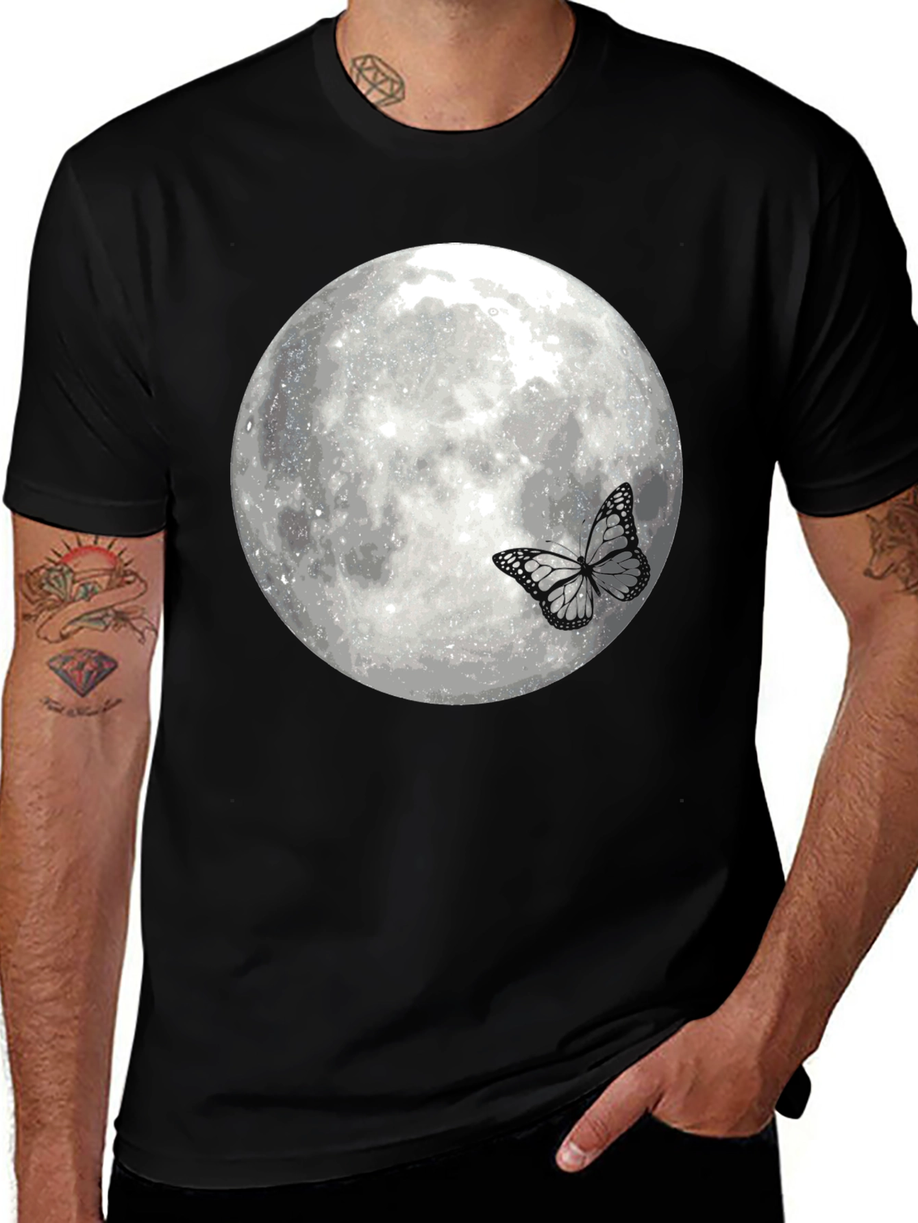 Black Moon Butterfly Graphic Tee main image