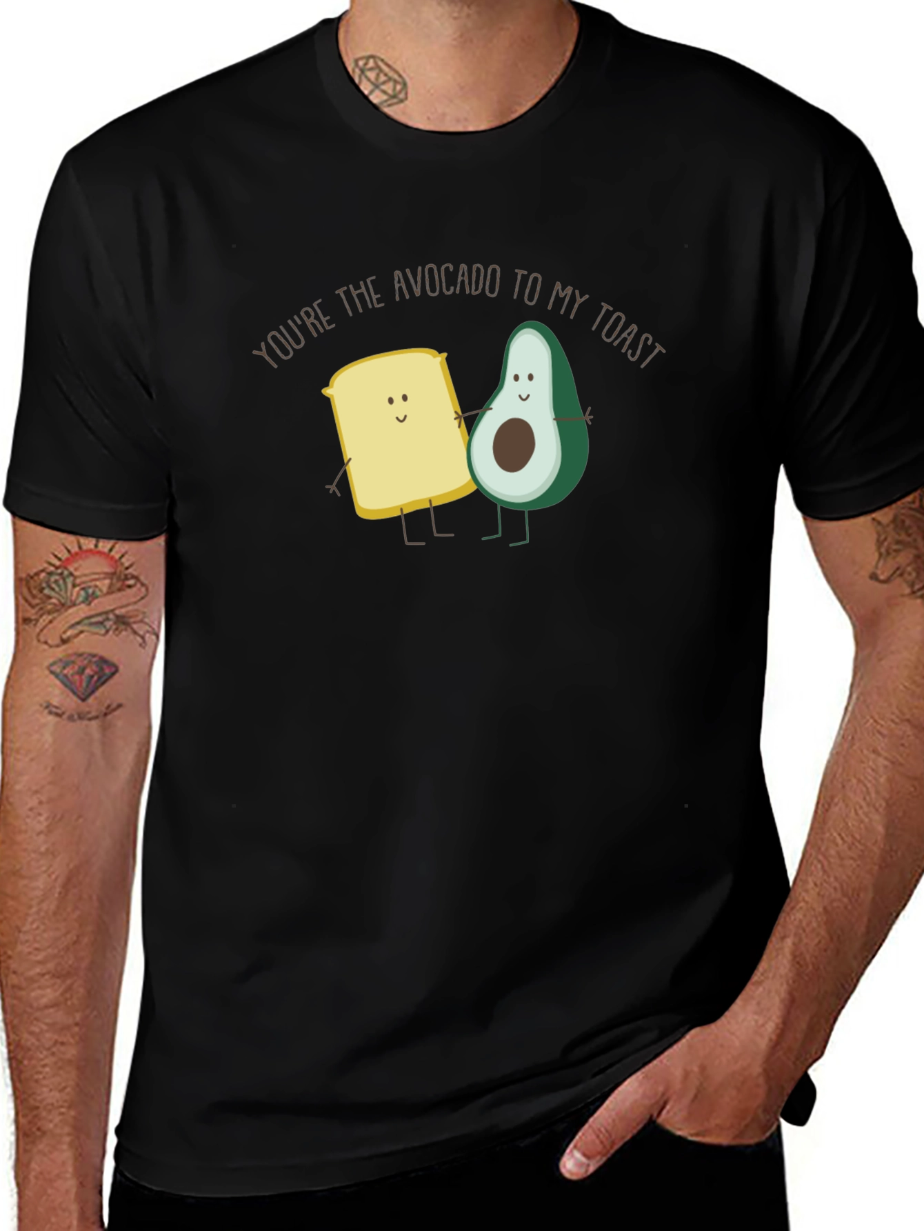 Variant 22 of Avocado Toast Funny Graphic Tee - Black