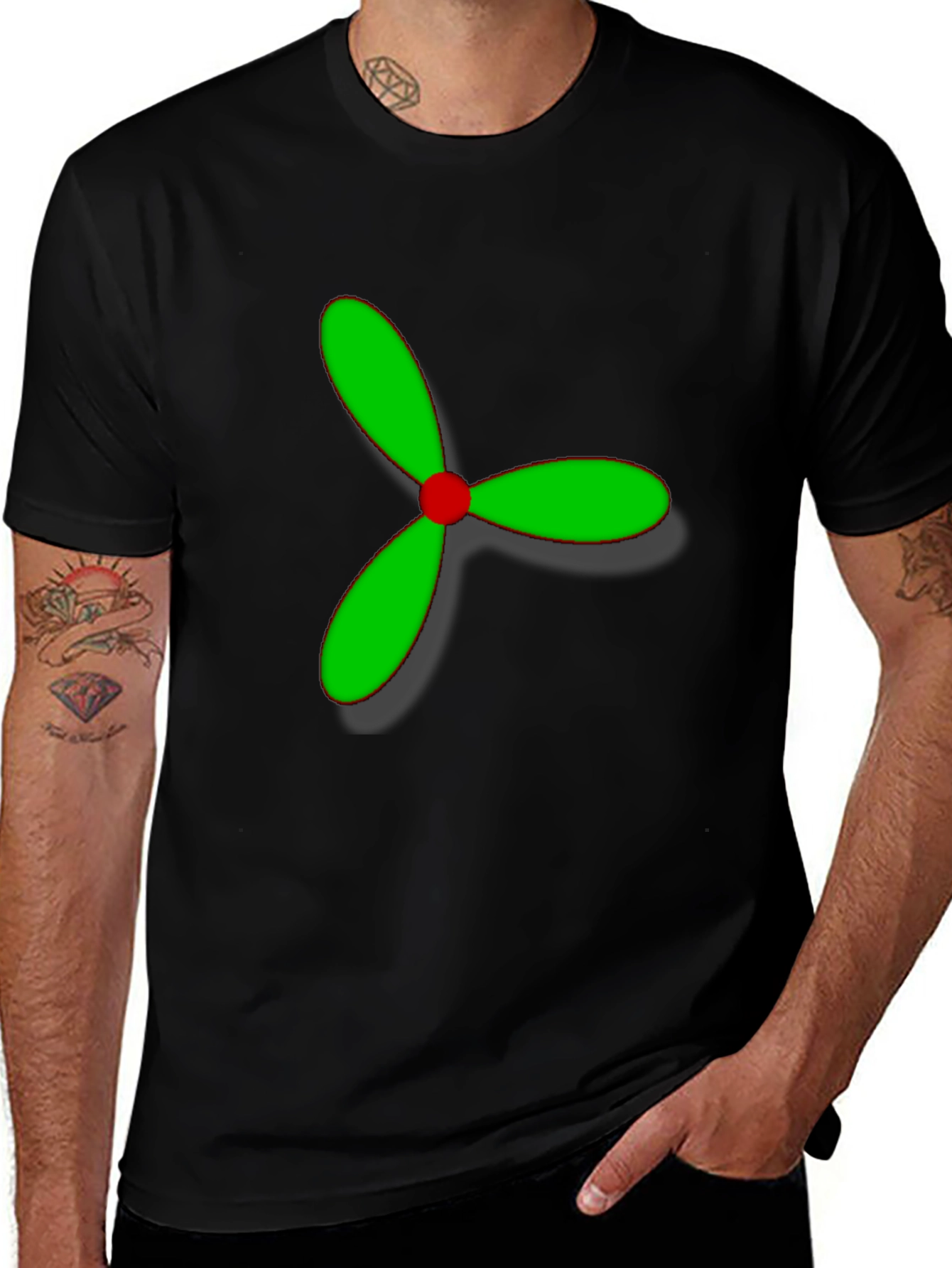 Variant 4 of Propeller Graphic Tee - Modern Design Black T-Shirt