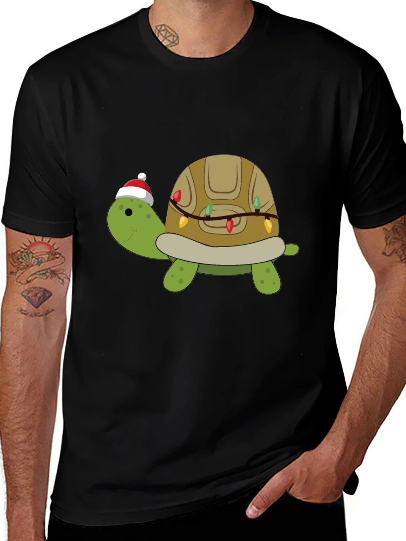 Festive Turtle Graphic Tee - Holiday Fun!