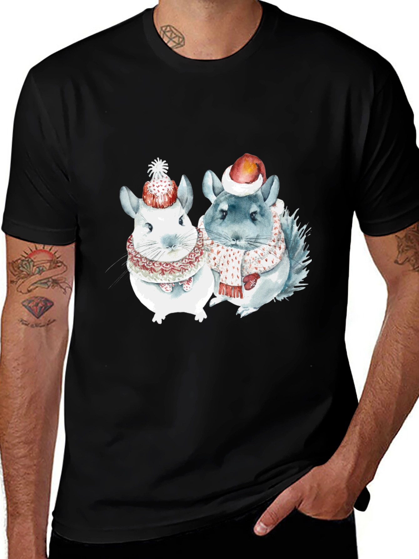 Festive Chinchilla Christmas T-Shirt