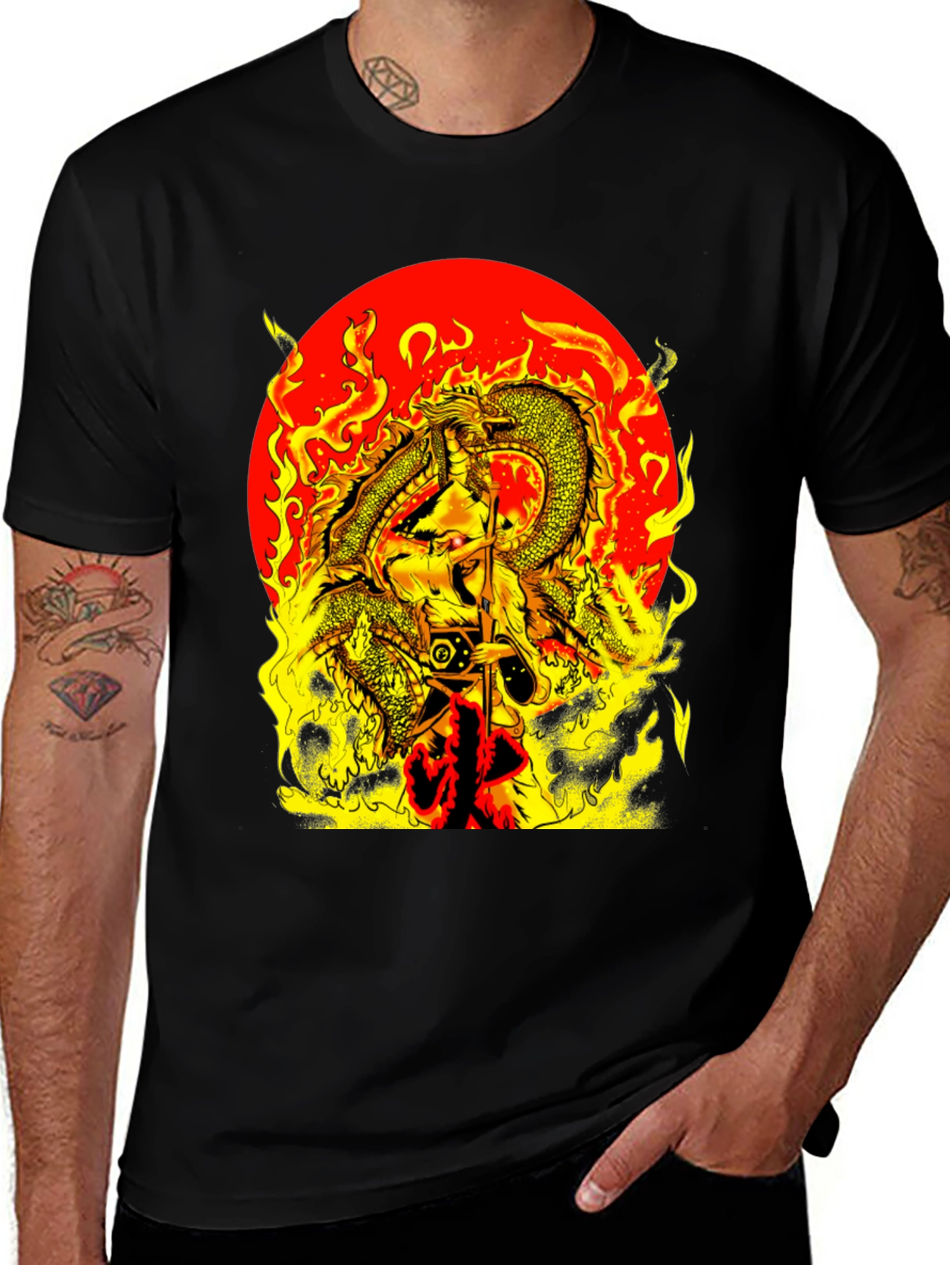 Variant 25 of Fiery Dragon Graphic Tee - Bold Statement Shirt