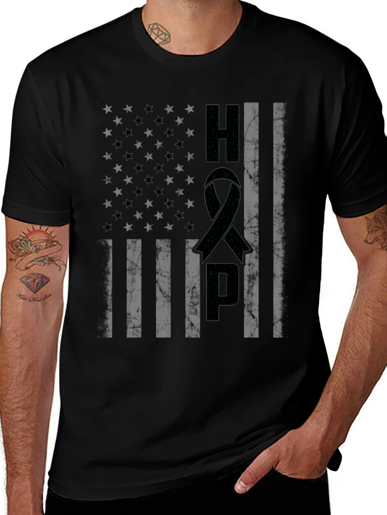 Variant 22 of HOPE American Flag Ribbon Graphic Tee