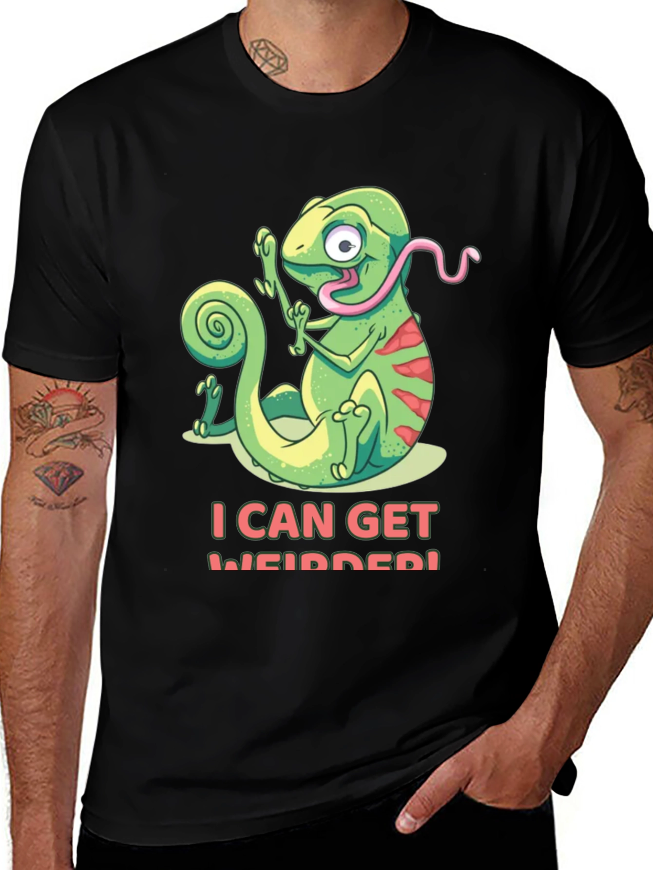 Variant 19 of I Can Get Weirder T-Shirt - Funny Chameleon Design