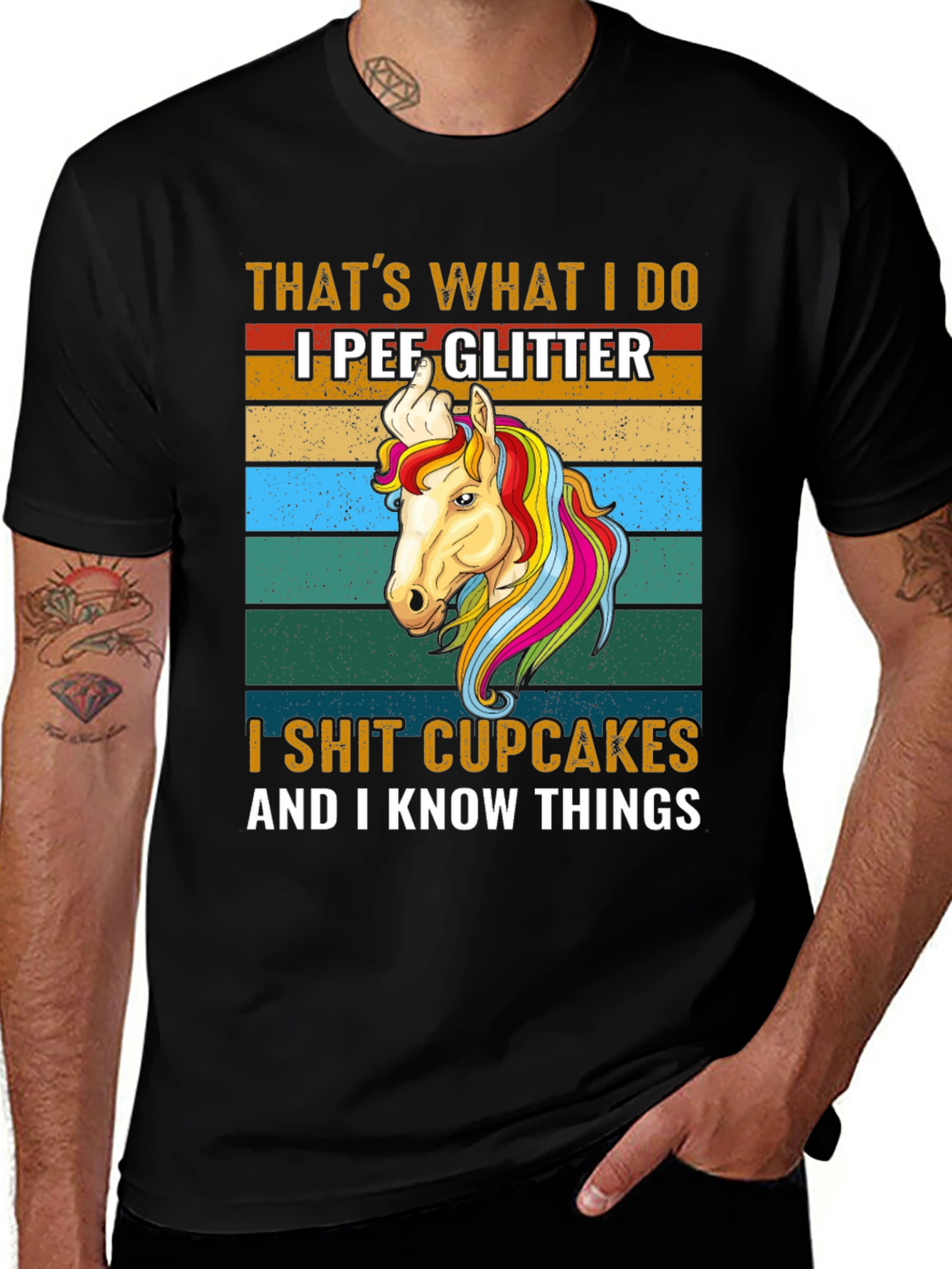 Variant 12 of I Pee Glitter Unicorn Graphic Tee
