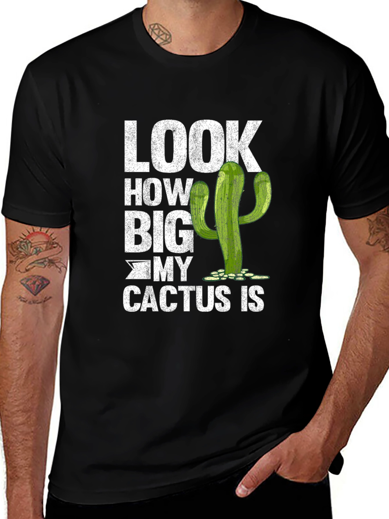 Variant 25 of Look How Big My Cactus Is T-Shirt Funny Graphic Tee