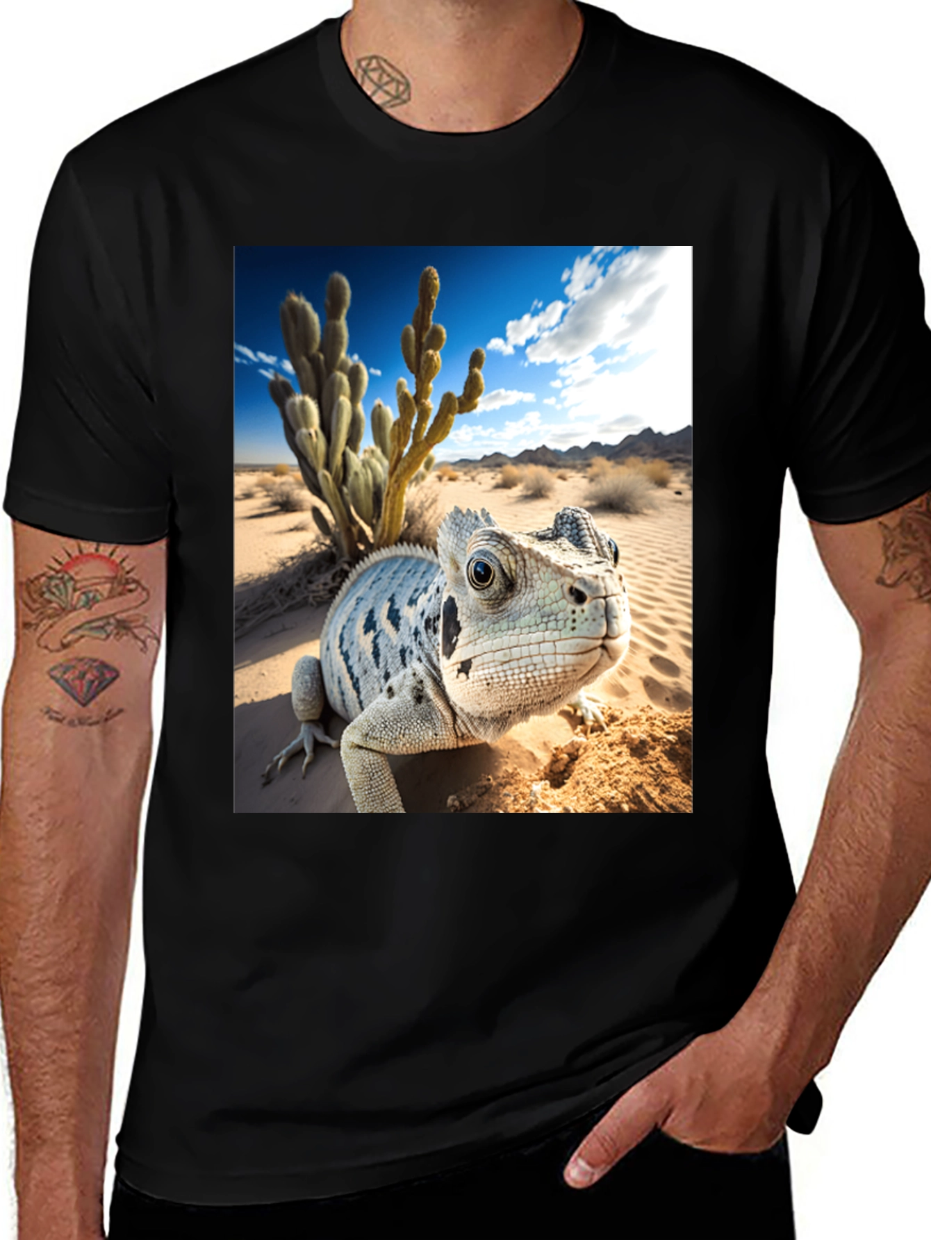 Variant 29 of Lizard Desert Graphic Tee - Black