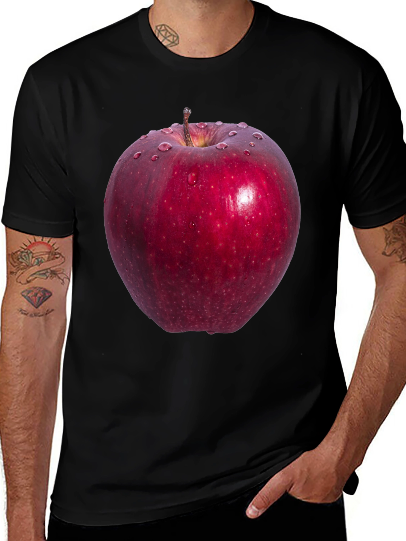 Variant 11 of Red Apple Graphic Tee - Fresh Fruit Design