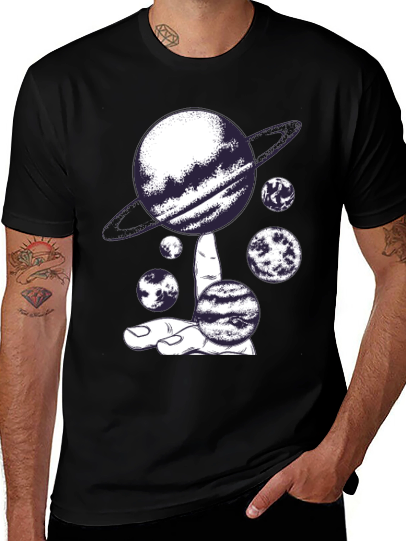 Planetary Hand T-Shirt - Cosmic Design