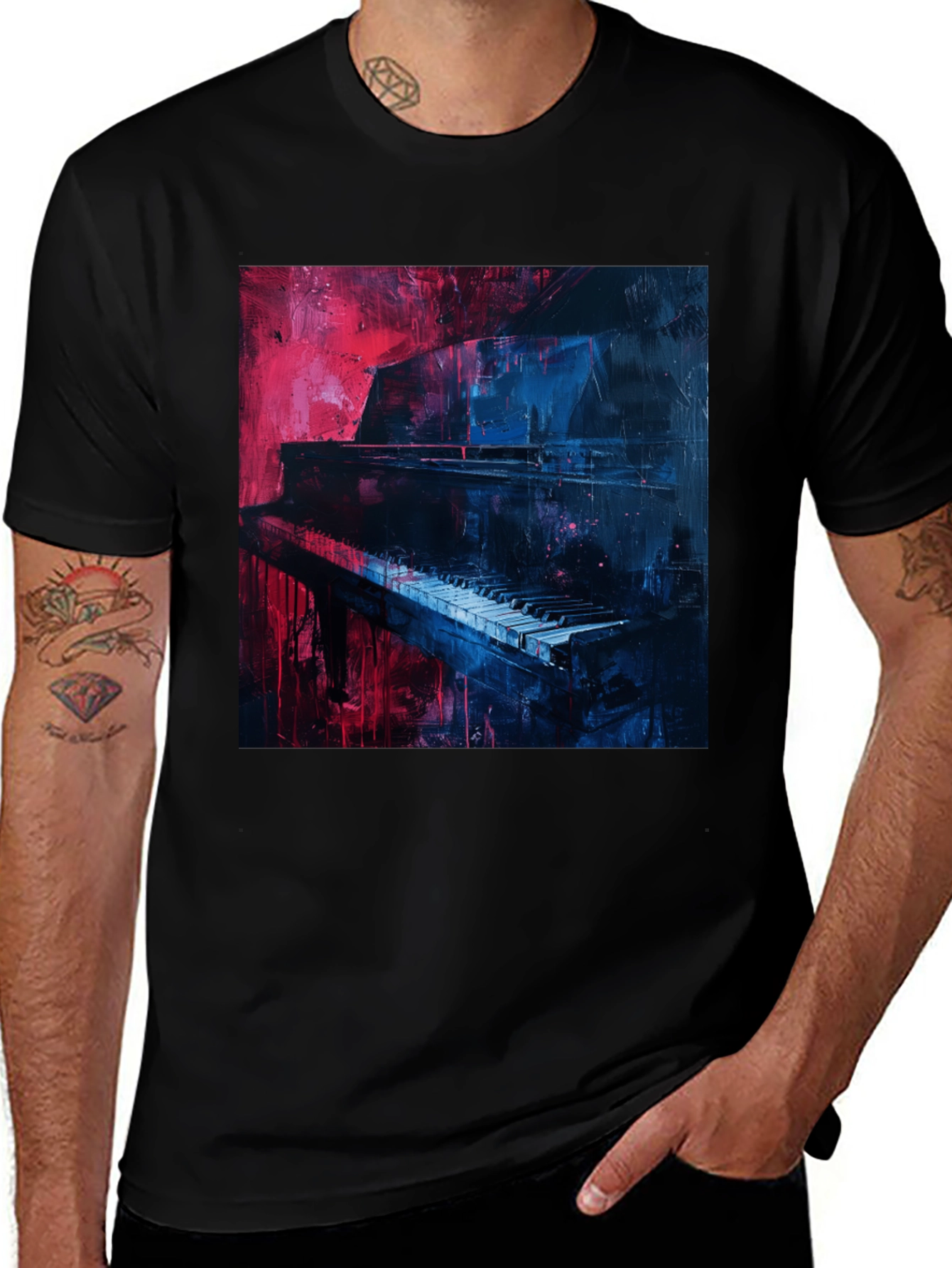 Variant 15 of Piano Art Graphic Tee - Unique Music Lover Shirt