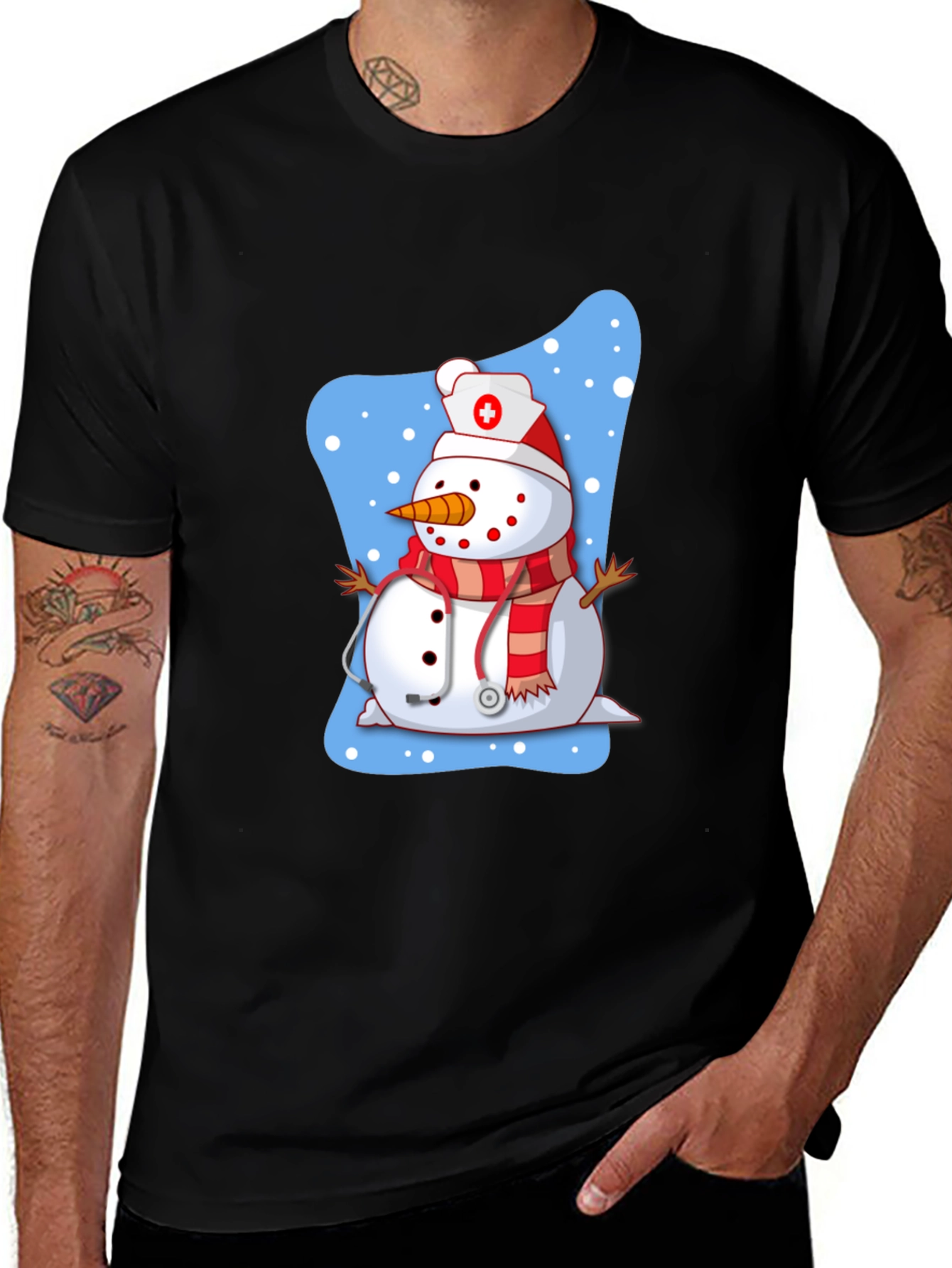 Variant 5 of Nurse Snowman Holiday T-Shirt