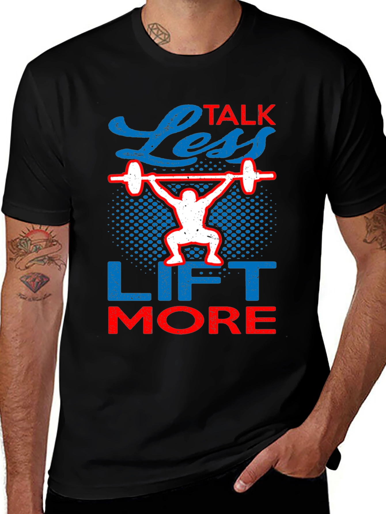 Variant 7 of Less Talk Lift More Graphic Tee - Gym Workout Shirt