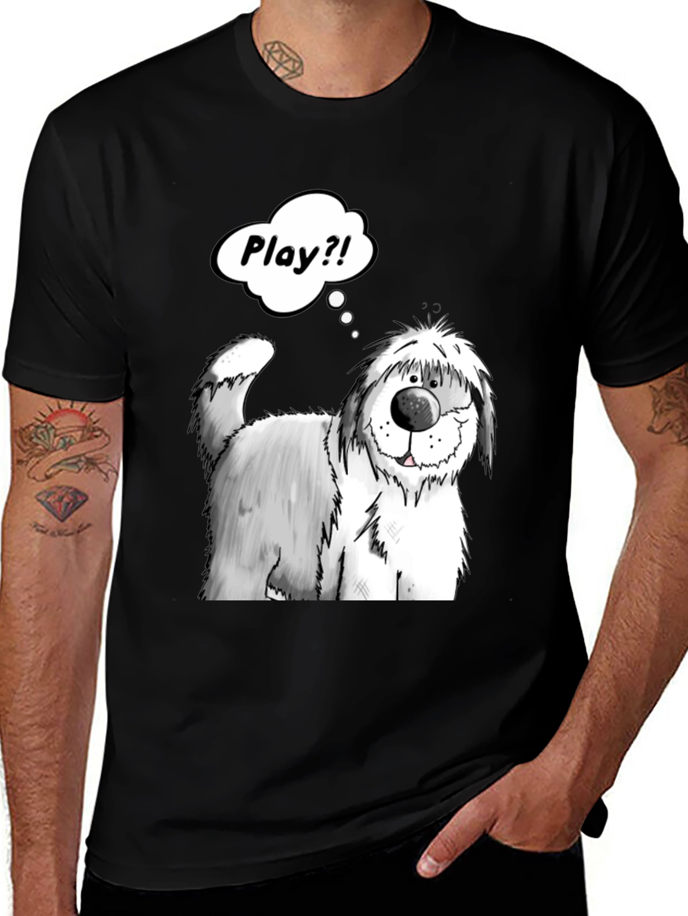 Variant 17 of Playful Dog Cartoon T-Shirt