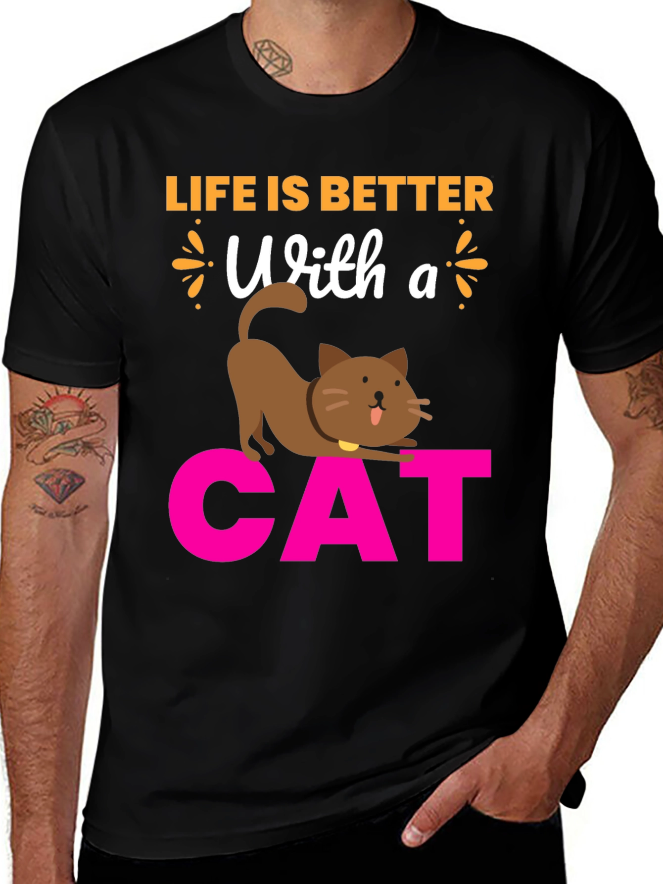 Variant 5 of Life is Better With a Cat T-Shirt