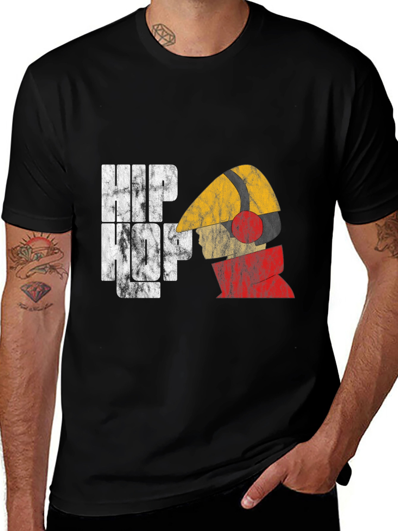 Variant 30 of Hip Hop Graphic Print Black T-Shirt