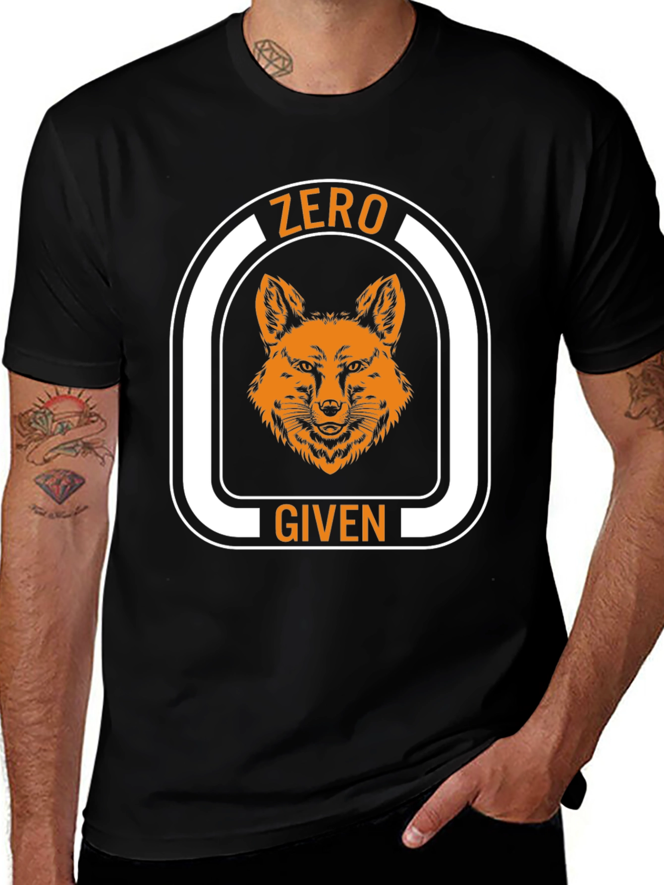Black Zero Fox Given Graphic Tee - Novelty T-Shirt main image