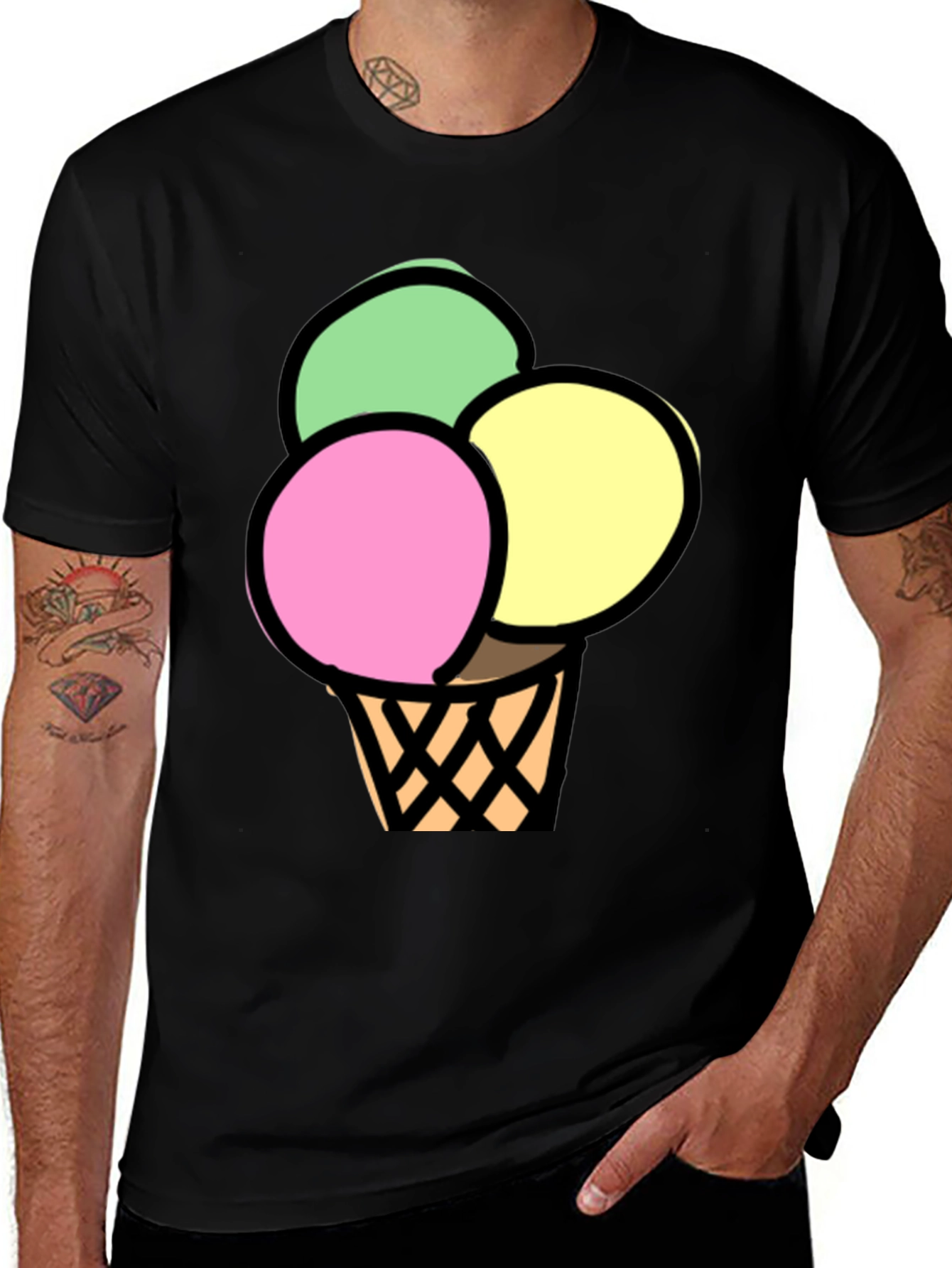 Variant 9 of Ice Cream Cone Graphic Tee - Fun & Casual