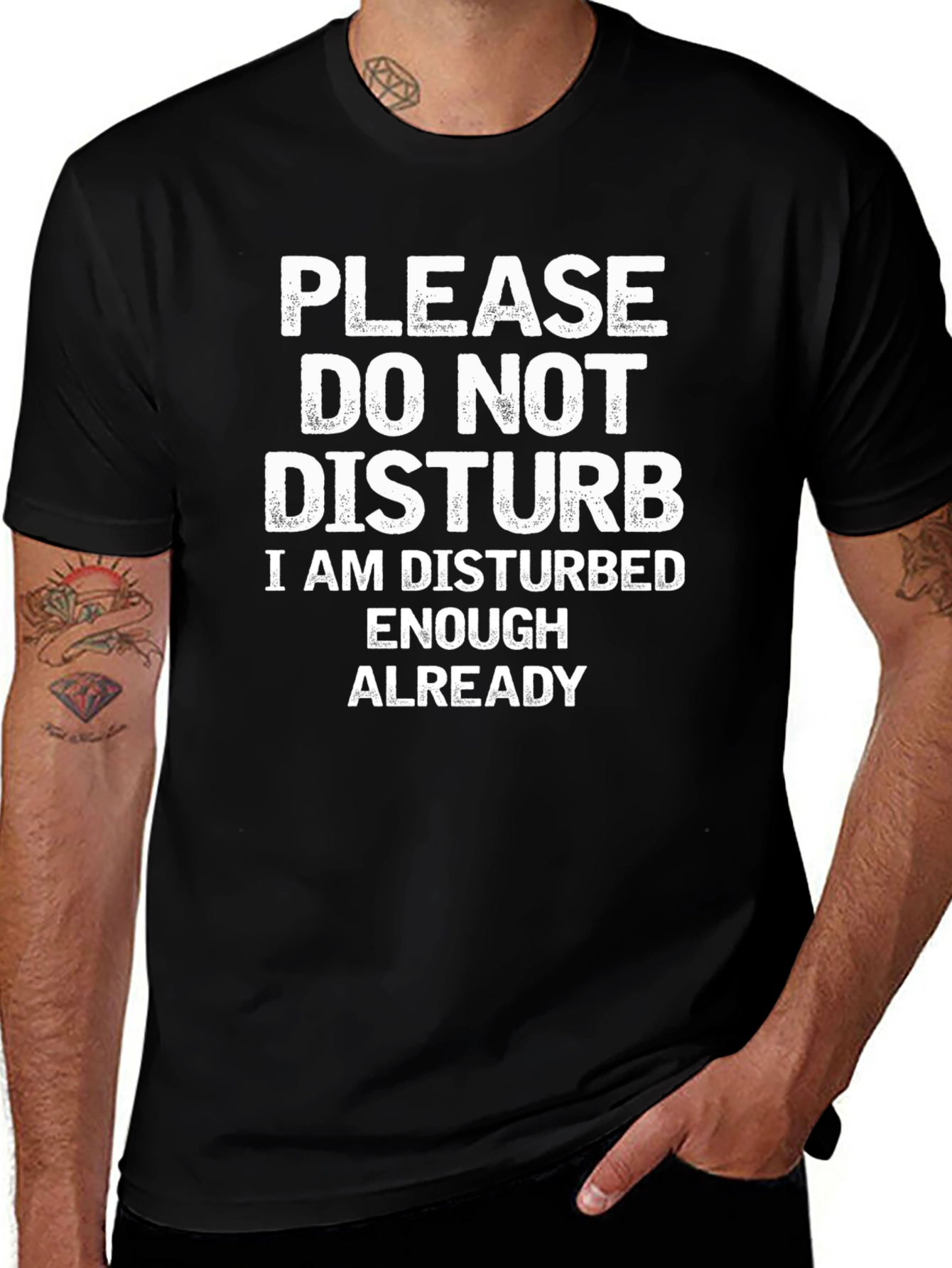 Variant 20 of Disturbed Enough T-Shirt - Funny Sarcastic Tee