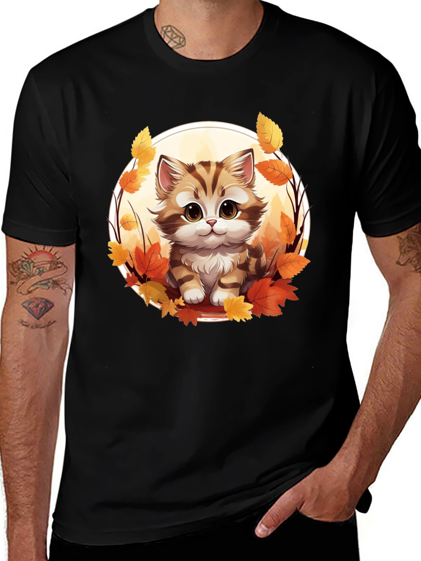 Variant 23 of Cute Autumn Kitten T-Shirt