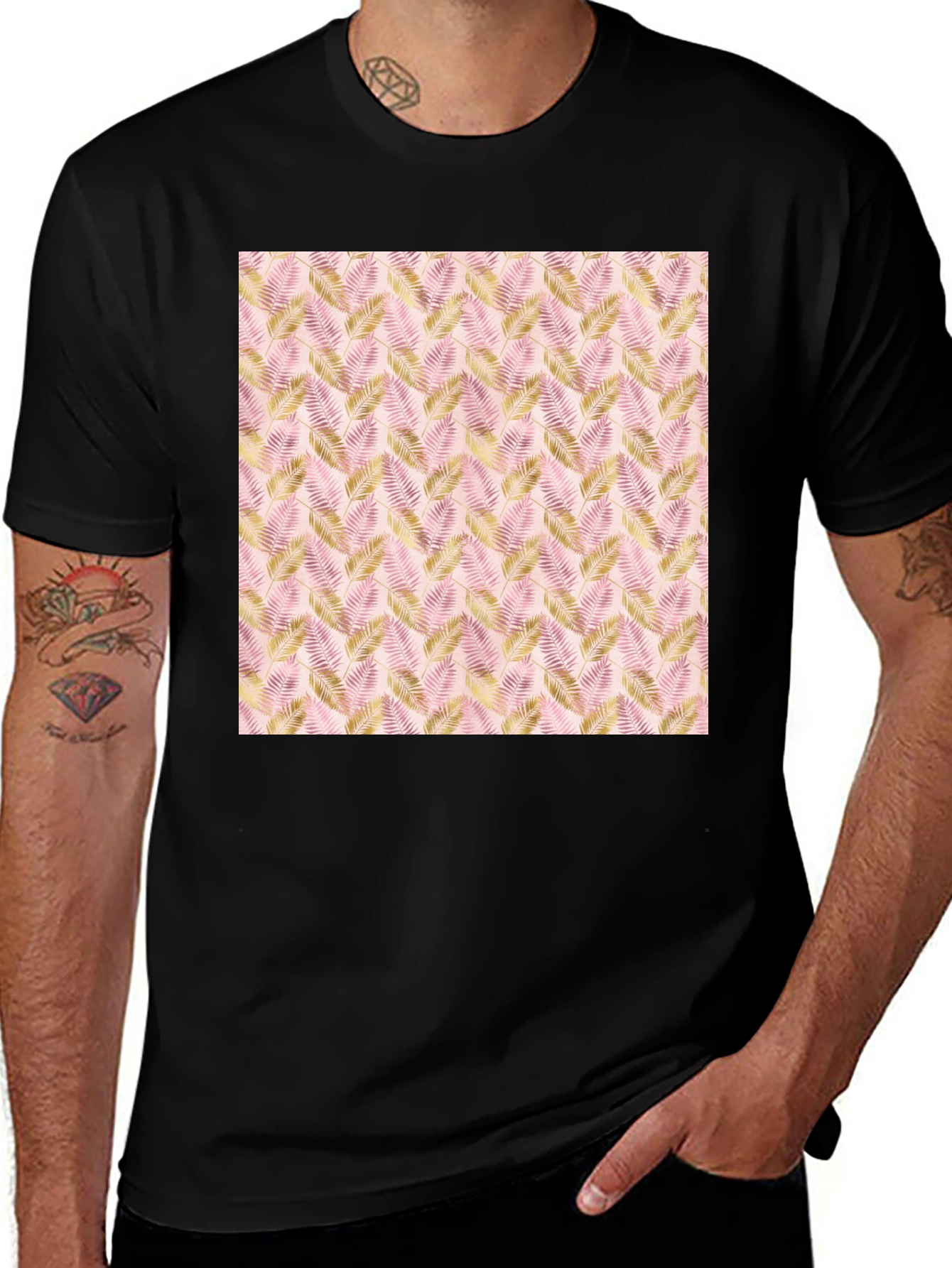 Variant 5 of Tropical Leaf Print Tee