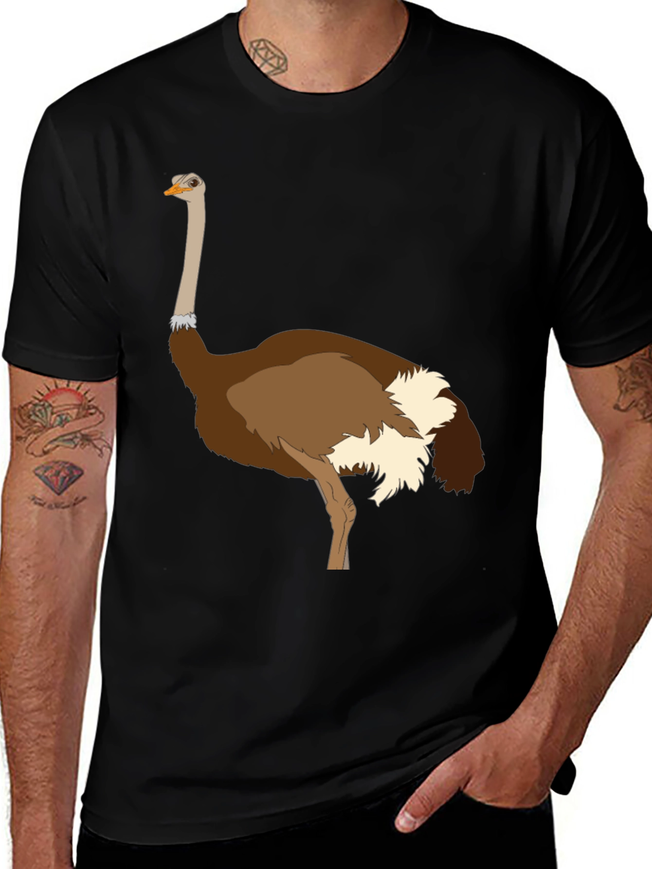 Variant 6 of Ostrich Graphic Tee - Unique Bird Design