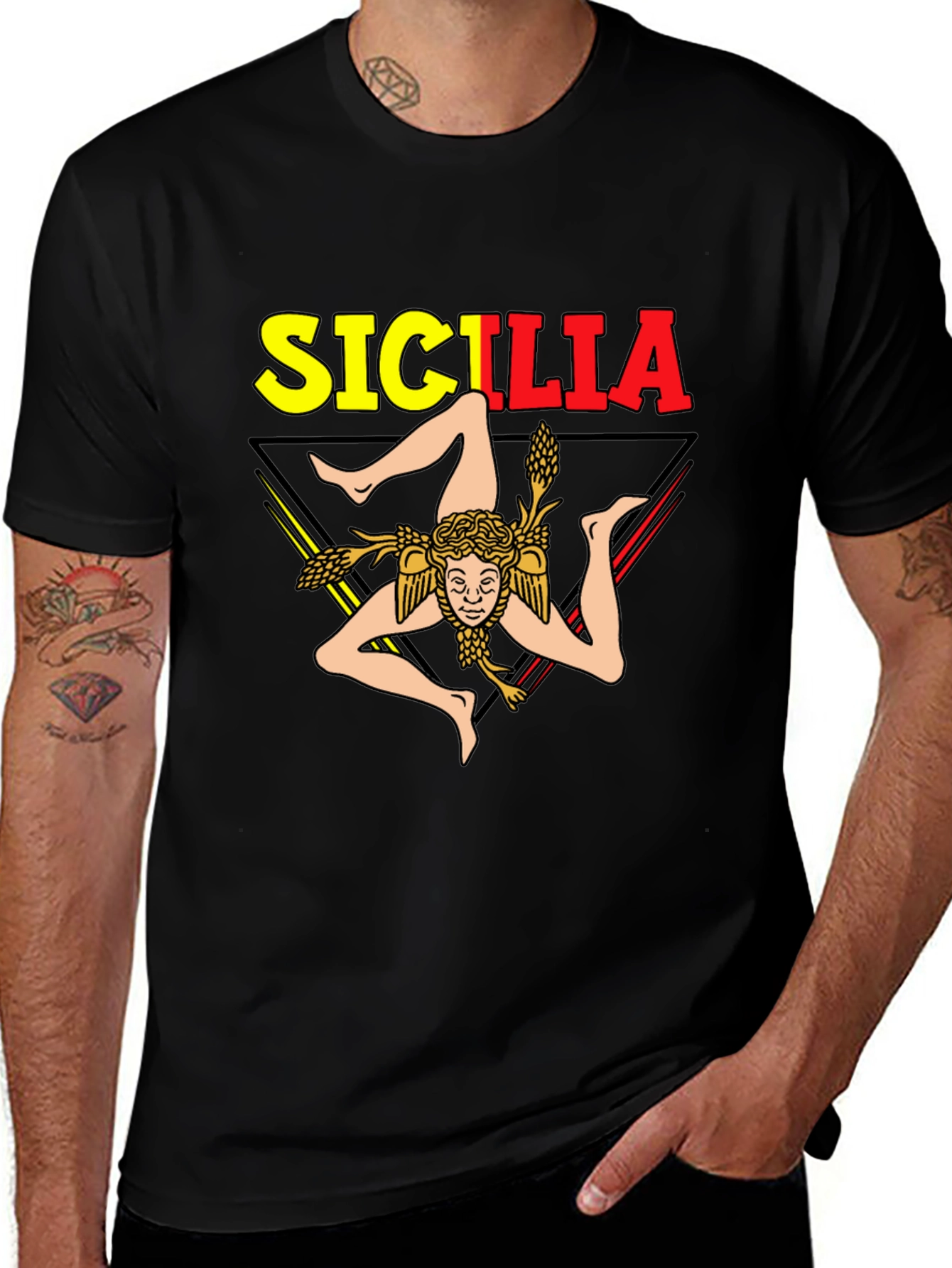 Sicilia Trinacria Graphic T-Shirt - Italy Sicilian Pride