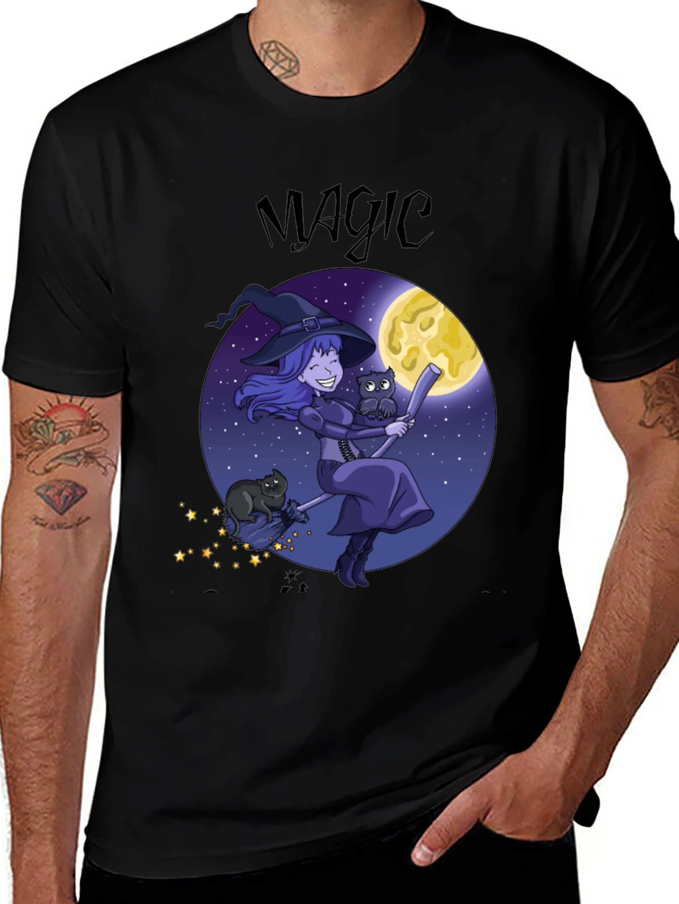 Variant 27 of Magic Witch Graphic Tee - Halloween Apparel