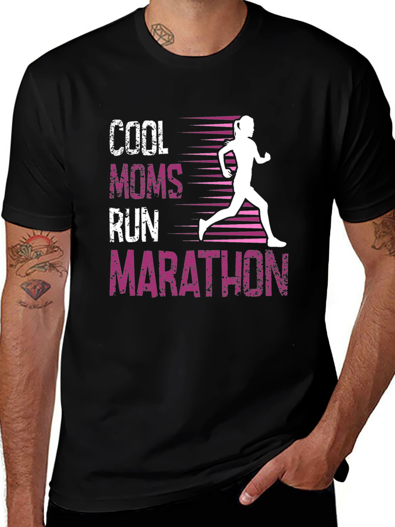 Variant 7 of Cool Moms Run Marathon Graphic T-Shirt