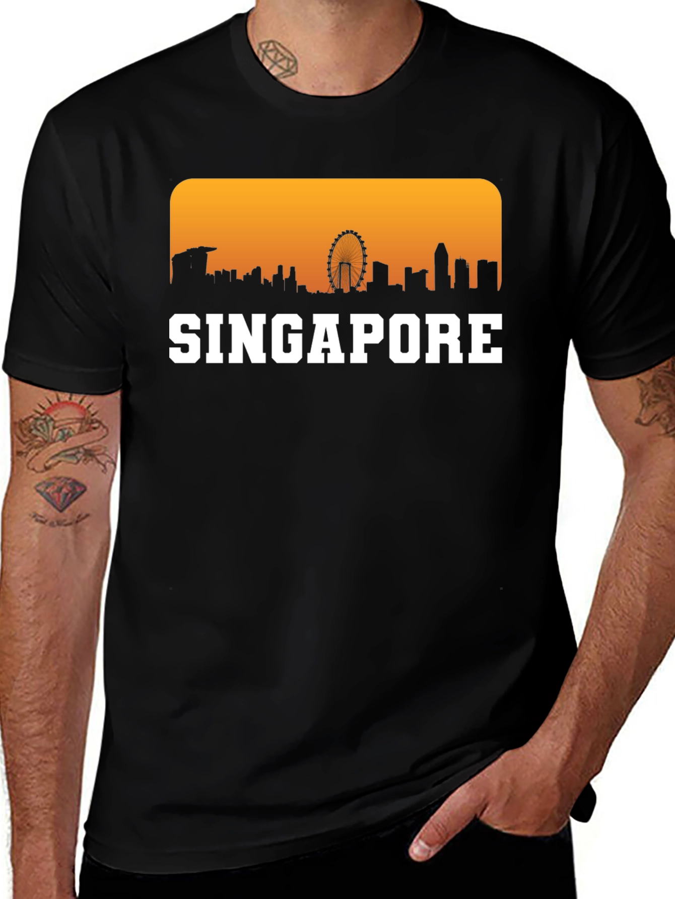 Variant 14 of Singapore Skyline Graphic Tee - Cityscape Souvenir