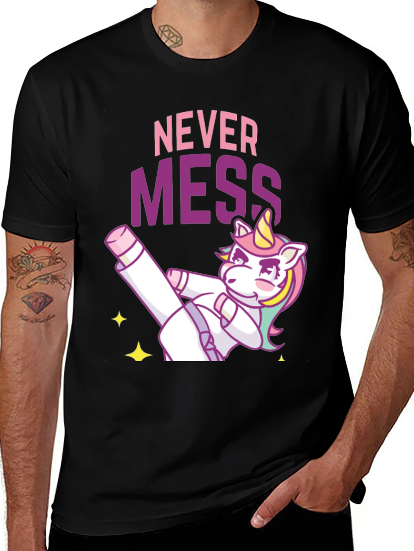 Variant 29 of Never Mess Funny Unicorn Graphic Tee