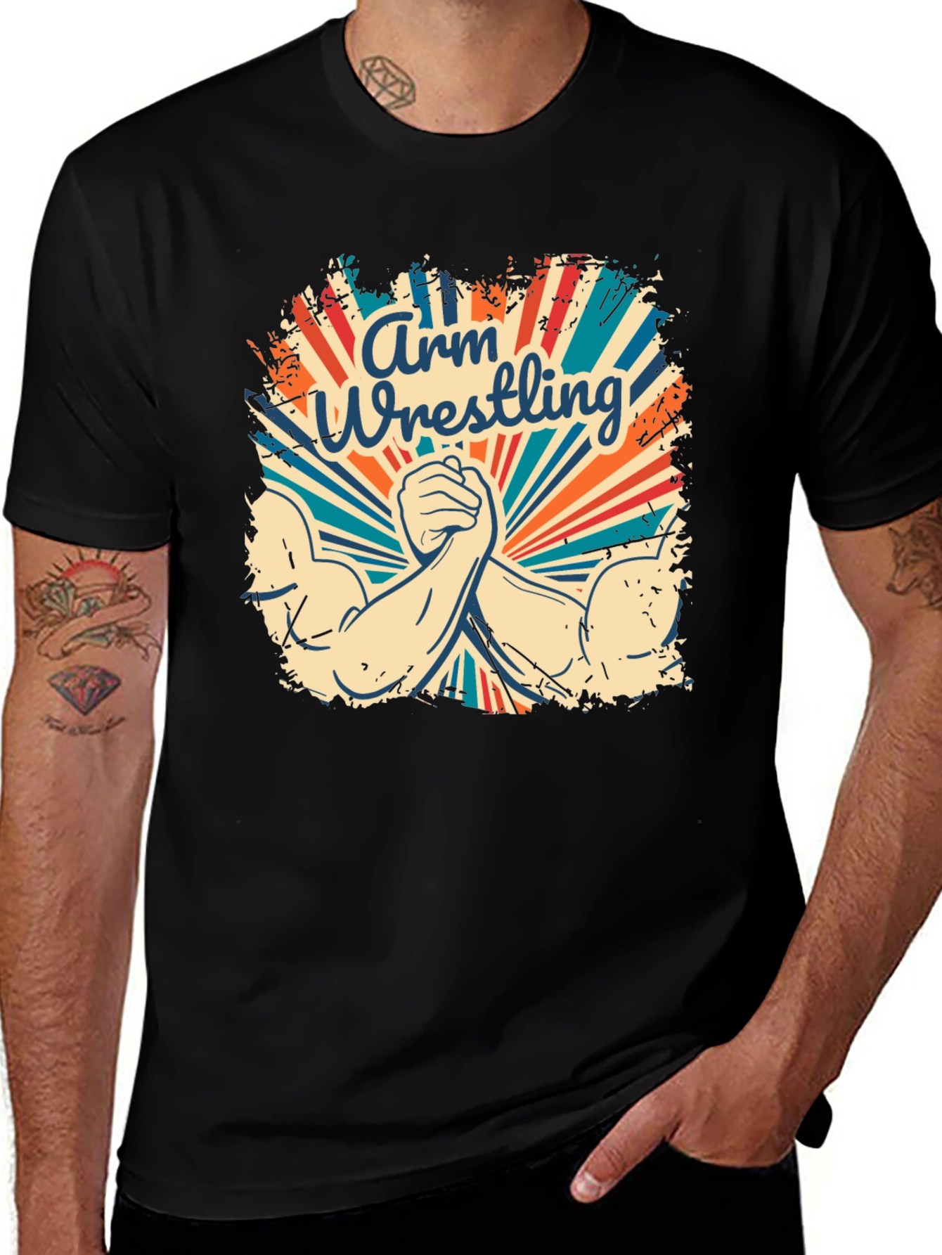 Variant 29 of Retro Arm Wrestling Graphic T-Shirt