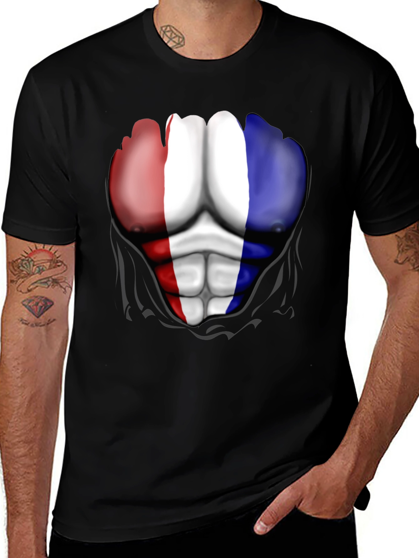 French Flag Abs T-Shirt