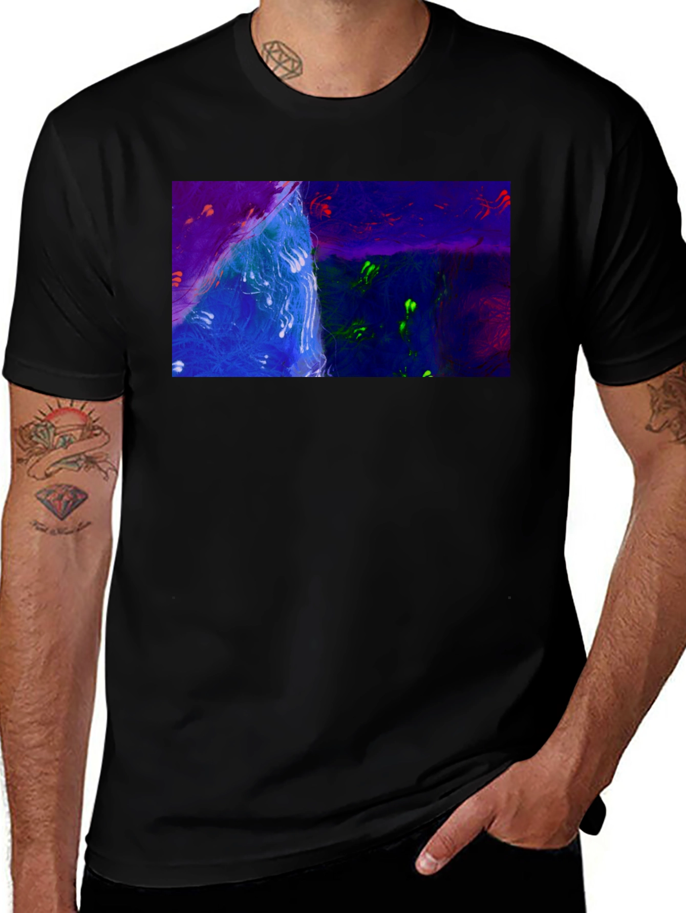 Variant 20 of Abstract Art Print Black T-Shirt