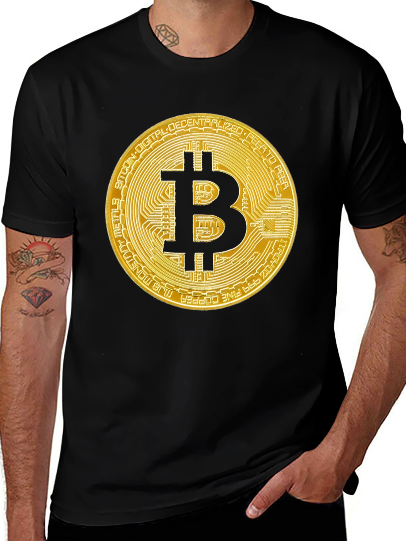 Bitcoin Crypto Currency Black T-Shirt