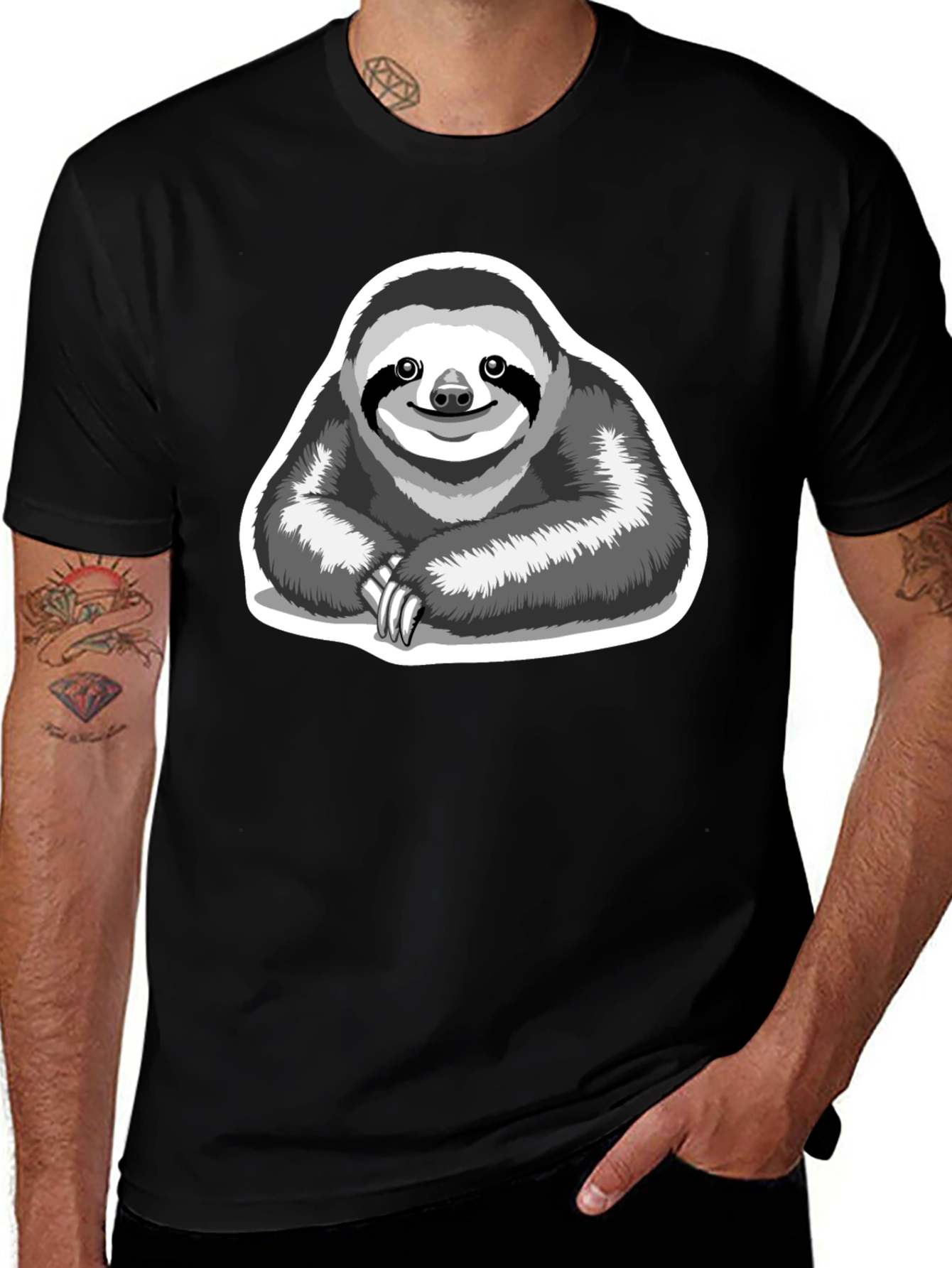 Variant 19 of Sloth Graphic T-Shirt - Relaxed Style