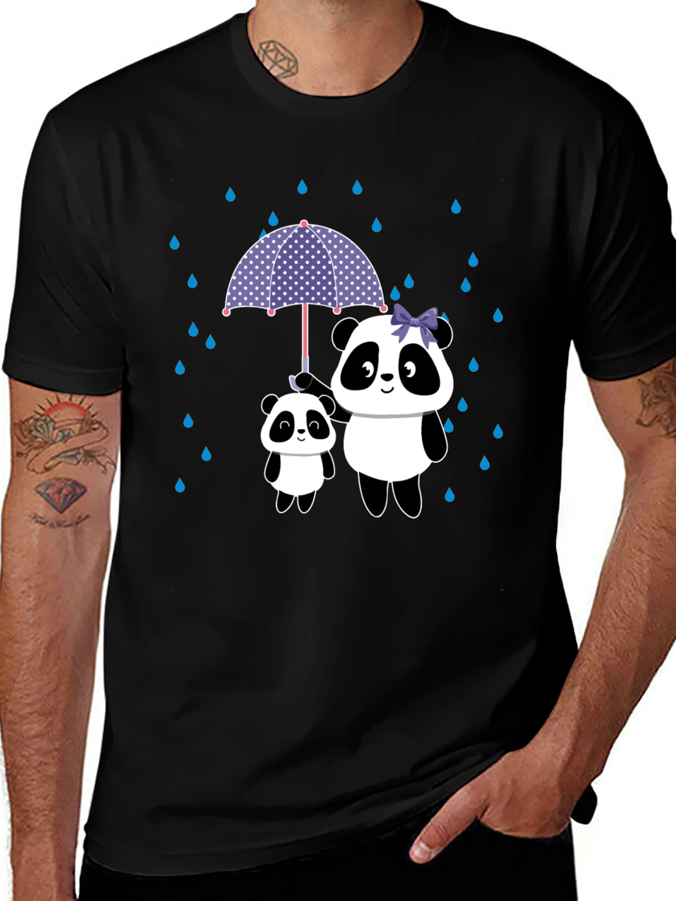 Variant 28 of Cute Panda Umbrella Graphic Tee