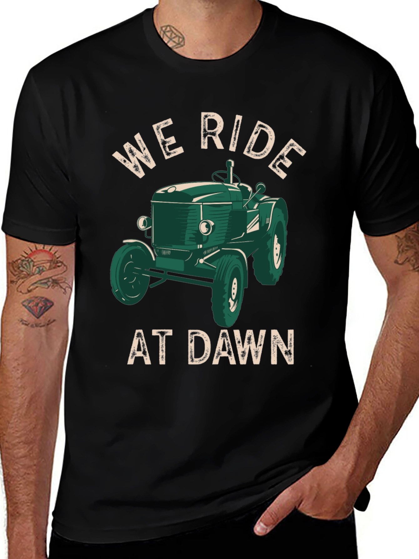 Variant 4 of Vintage Tractor T-Shirt - We Ride at Dawn