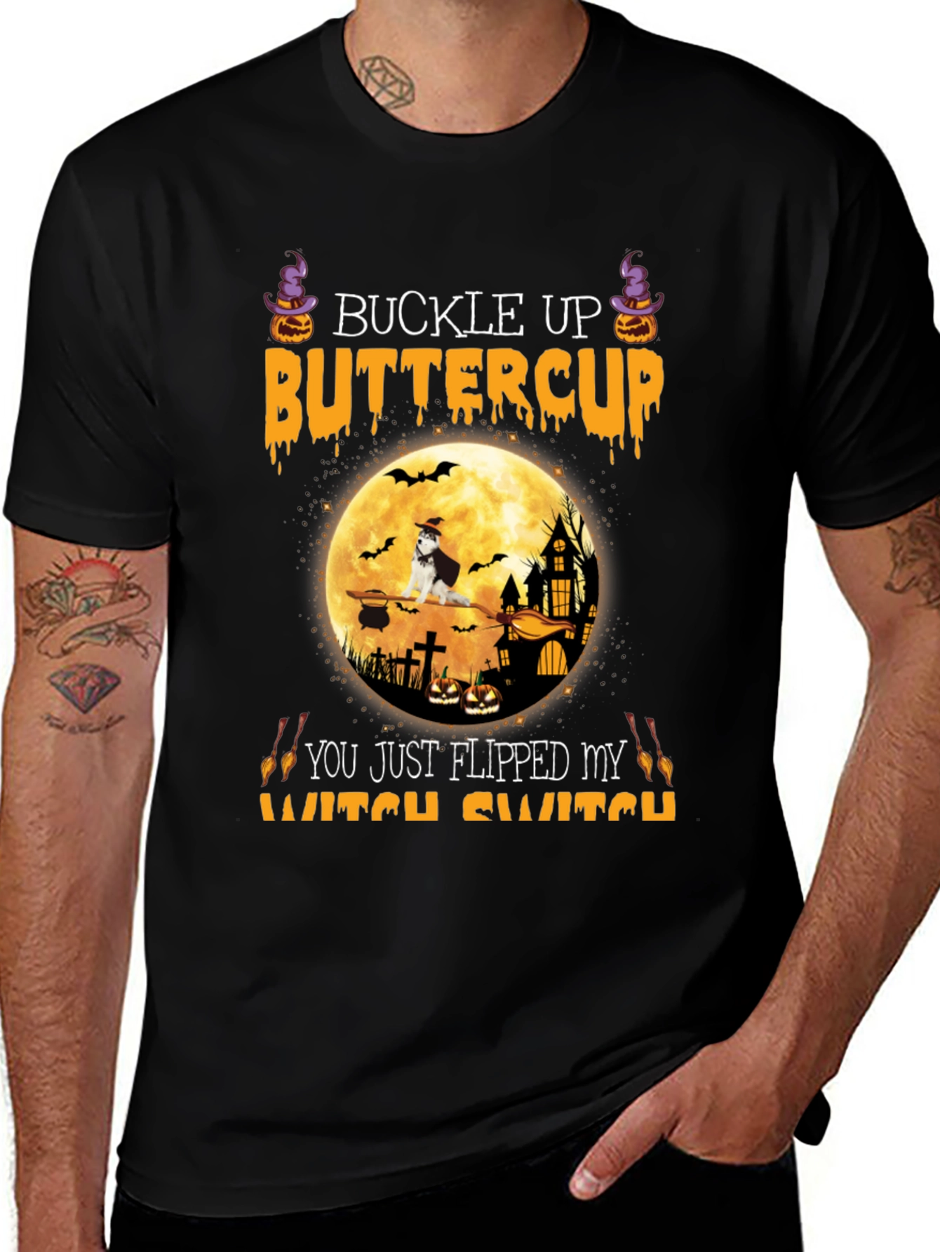 Halloween Dog T-Shirt - Buckle Up Buttercup