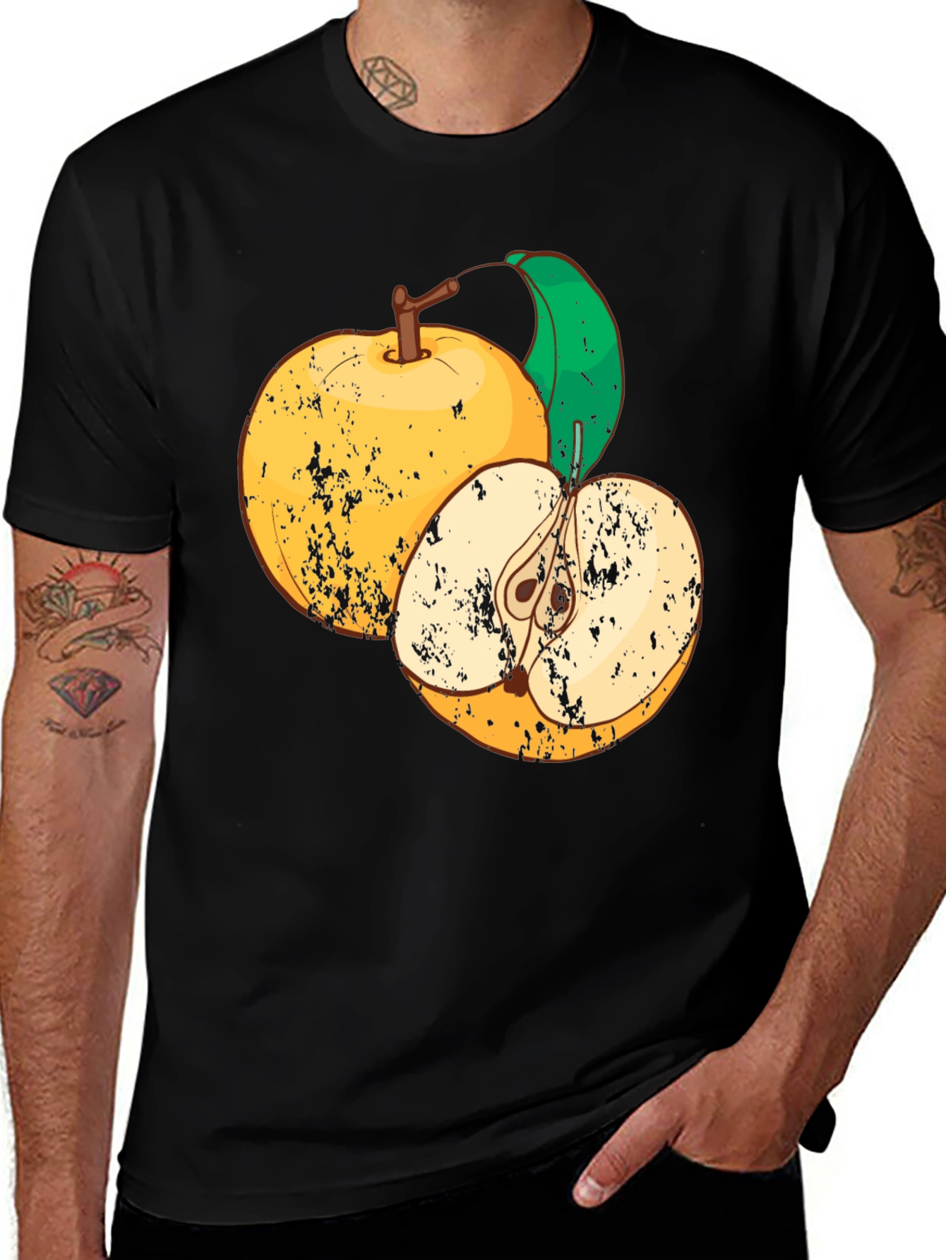 Variant 20 of Retro Apple Graphic Tee - Black Cotton T-Shirt