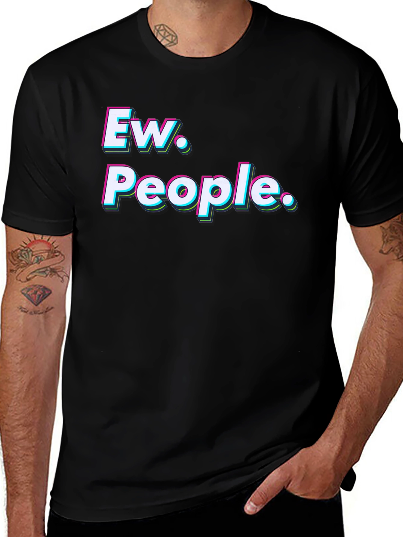 Variant 9 of Ew People Graphic T-Shirt - Black