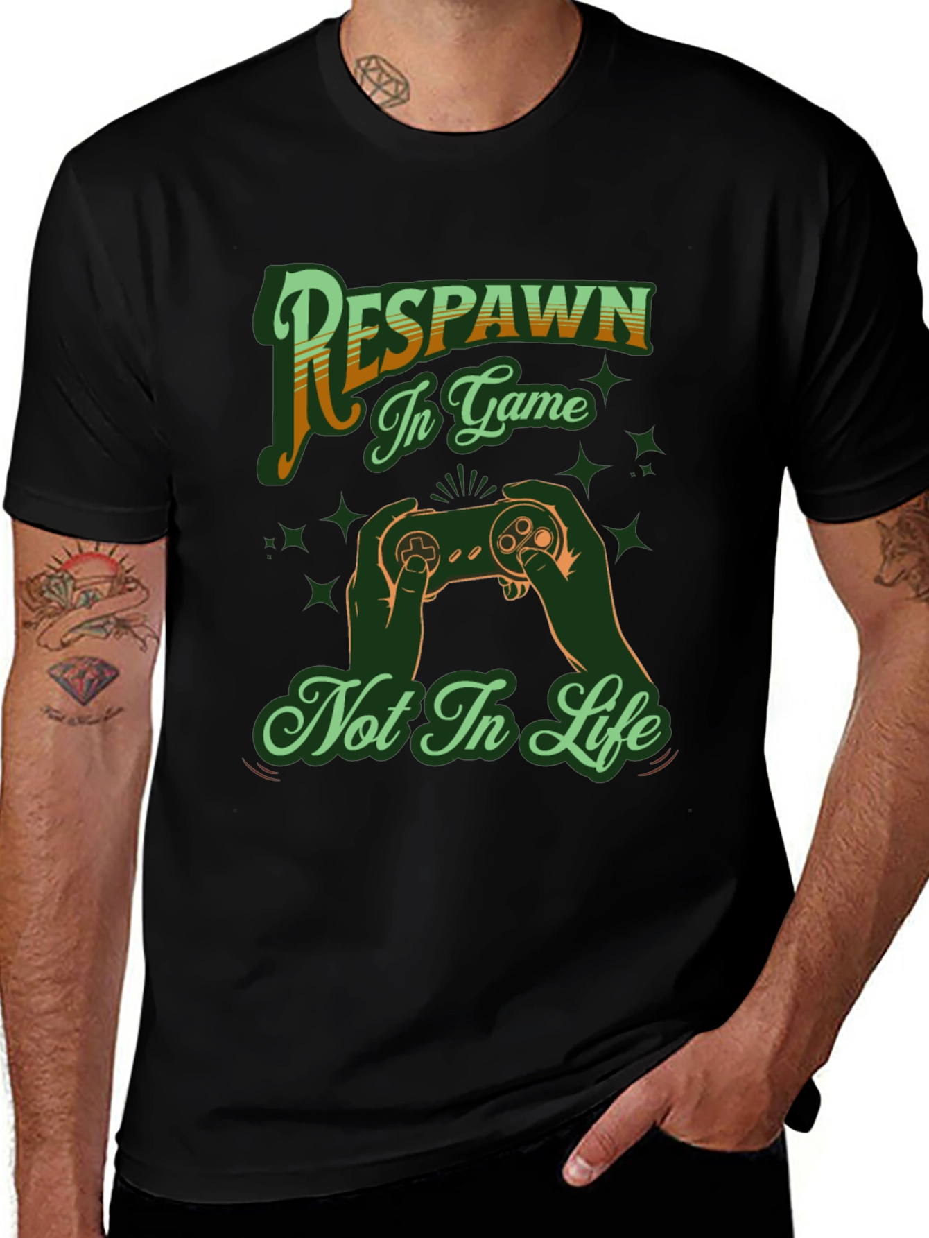 Variant 3 of Respawn In Game Black T-Shirt