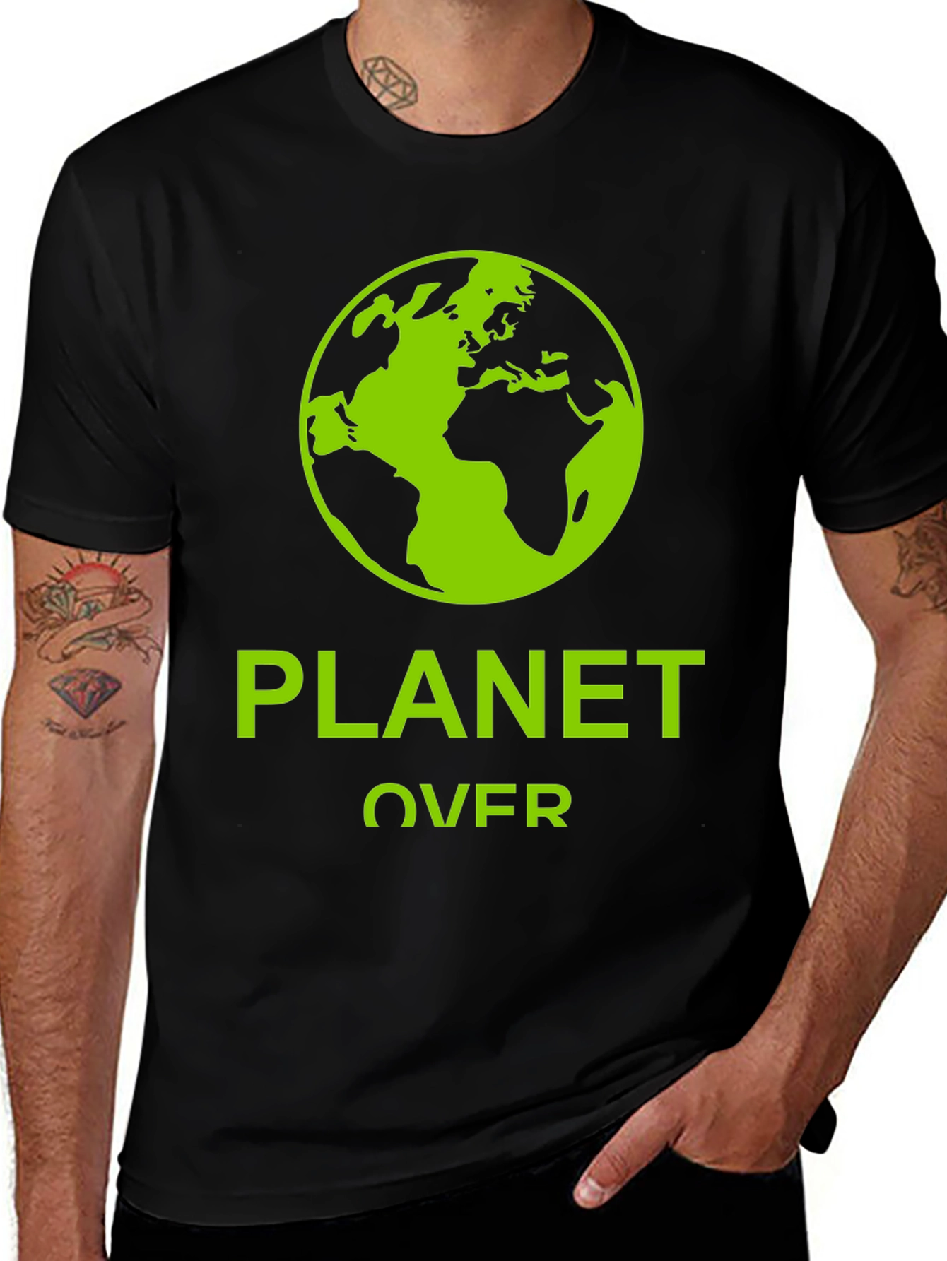 Planet Over Graphic T-Shirt - Eco-Friendly Design