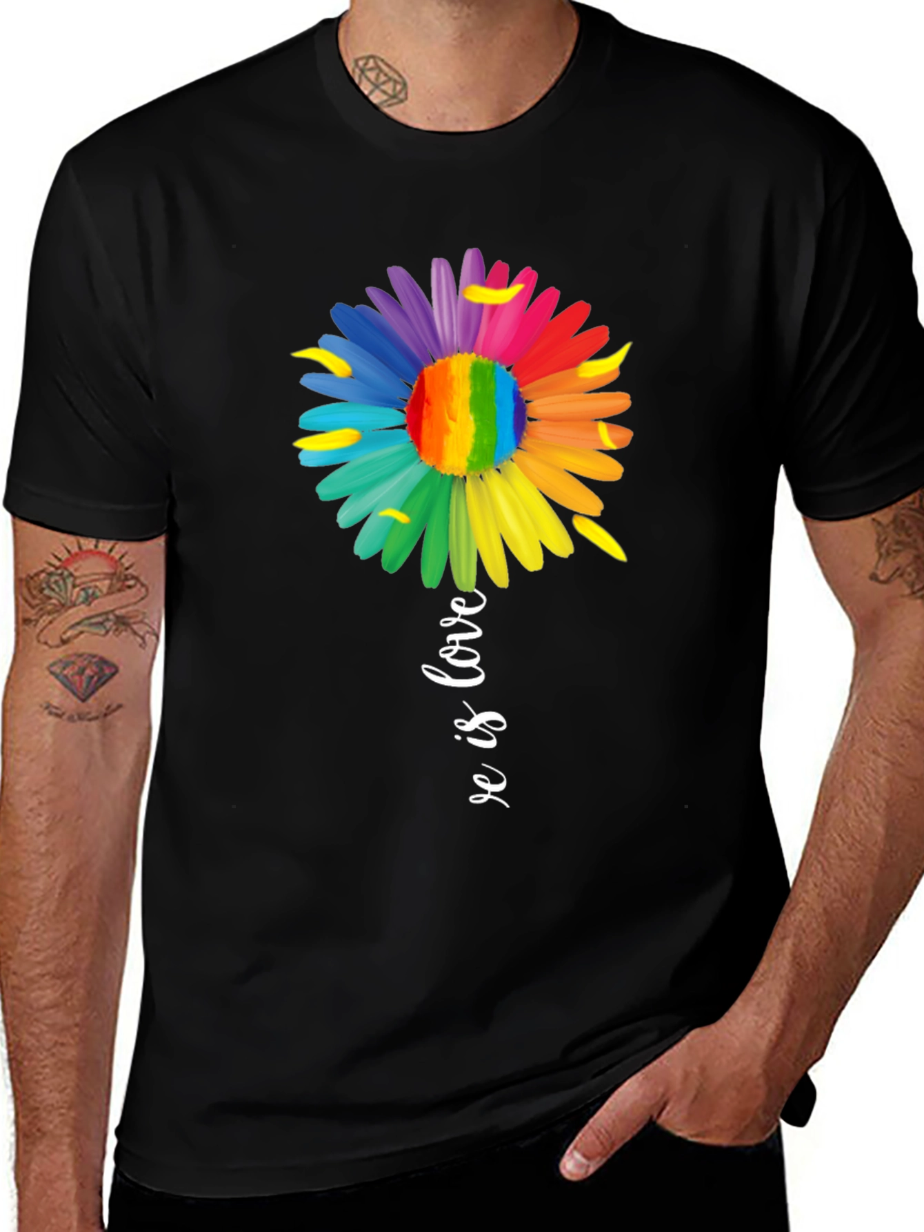 Variant 5 of Love is Love Rainbow Flower T-Shirt