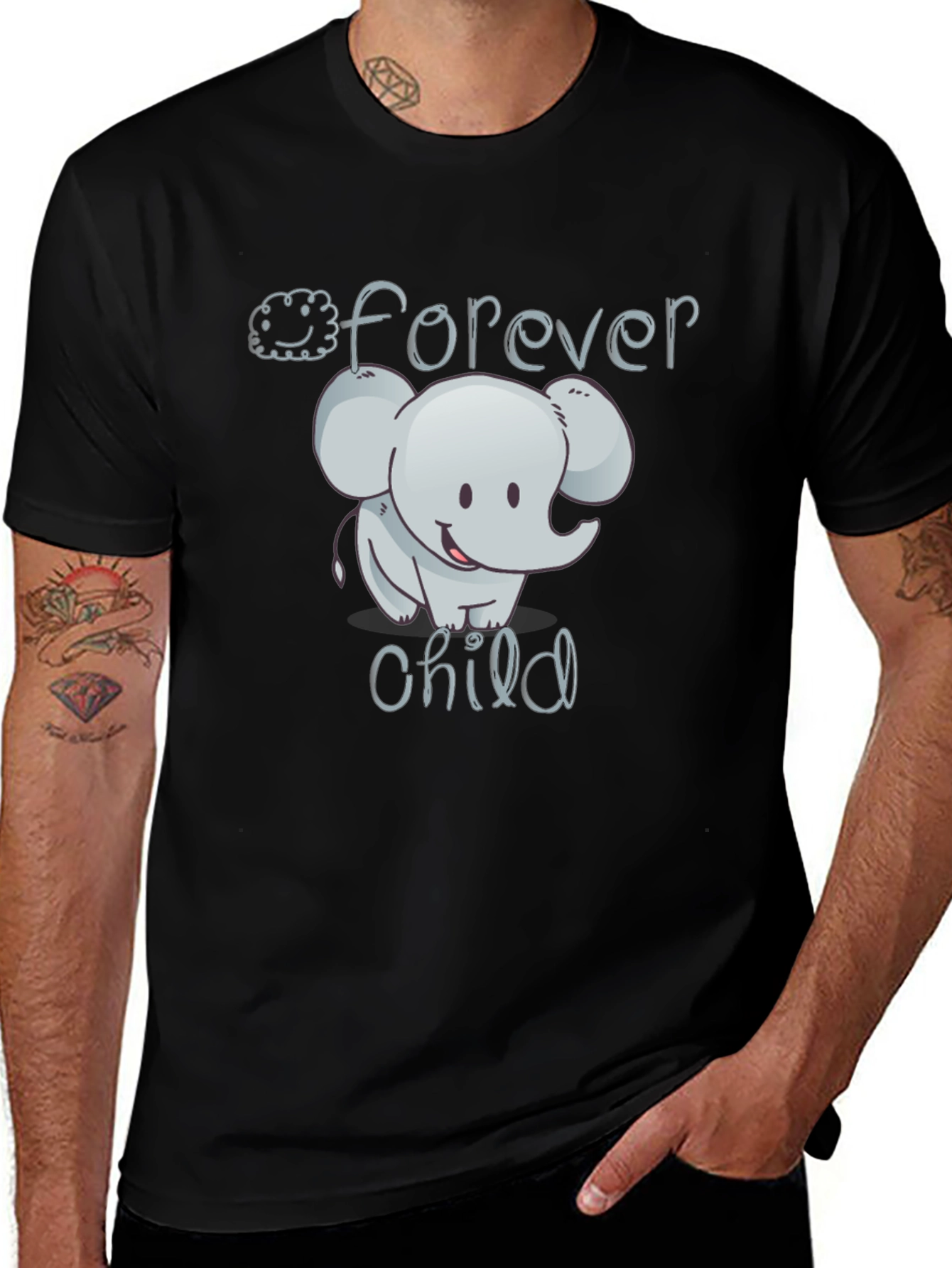 Variant 24 of Forever Child Elephant Black T-Shirt