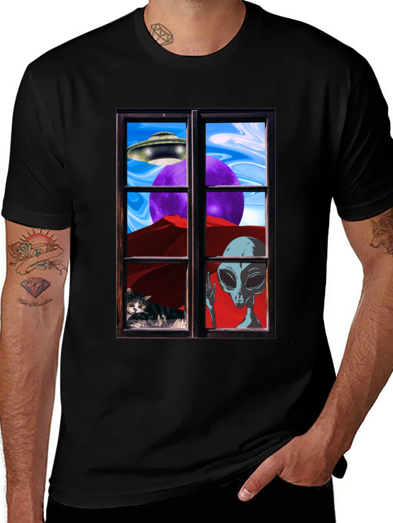 Variant 5 of Alien Window View Graphic Tee