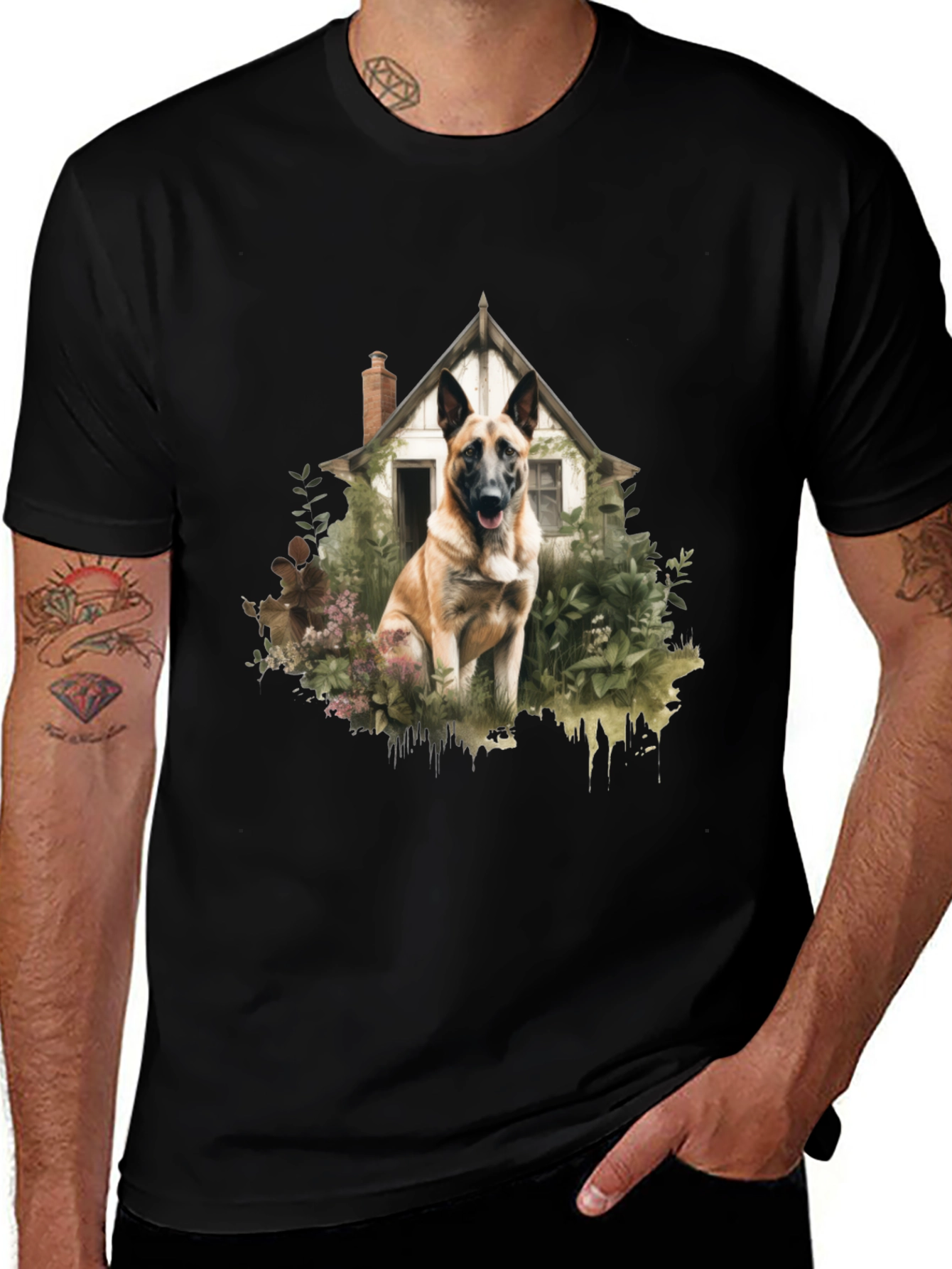 Dog & House Graphic Tee - Stylish Casual Wear