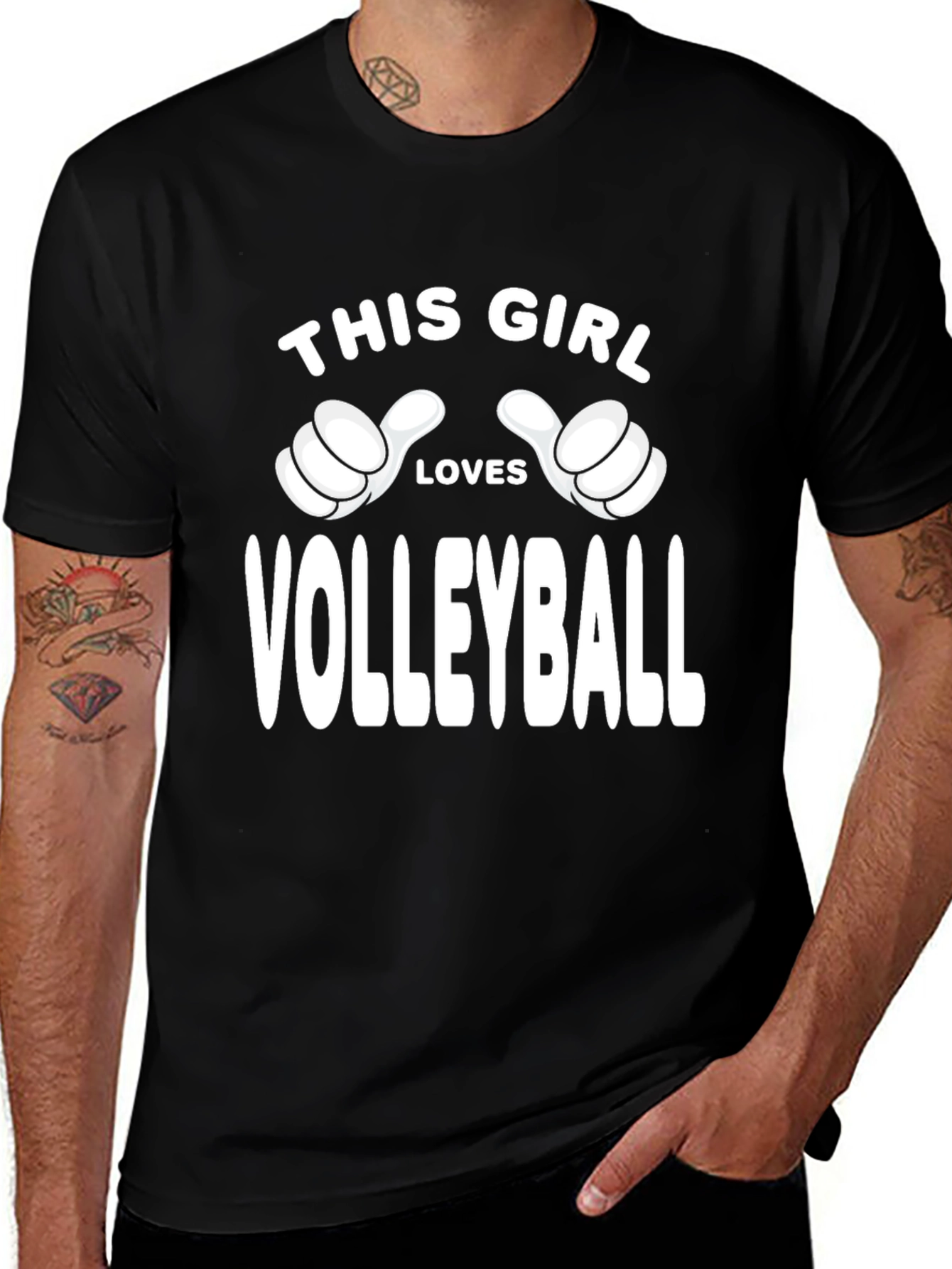 Variant 26 of Volleyball Lover's Black T-Shirt
