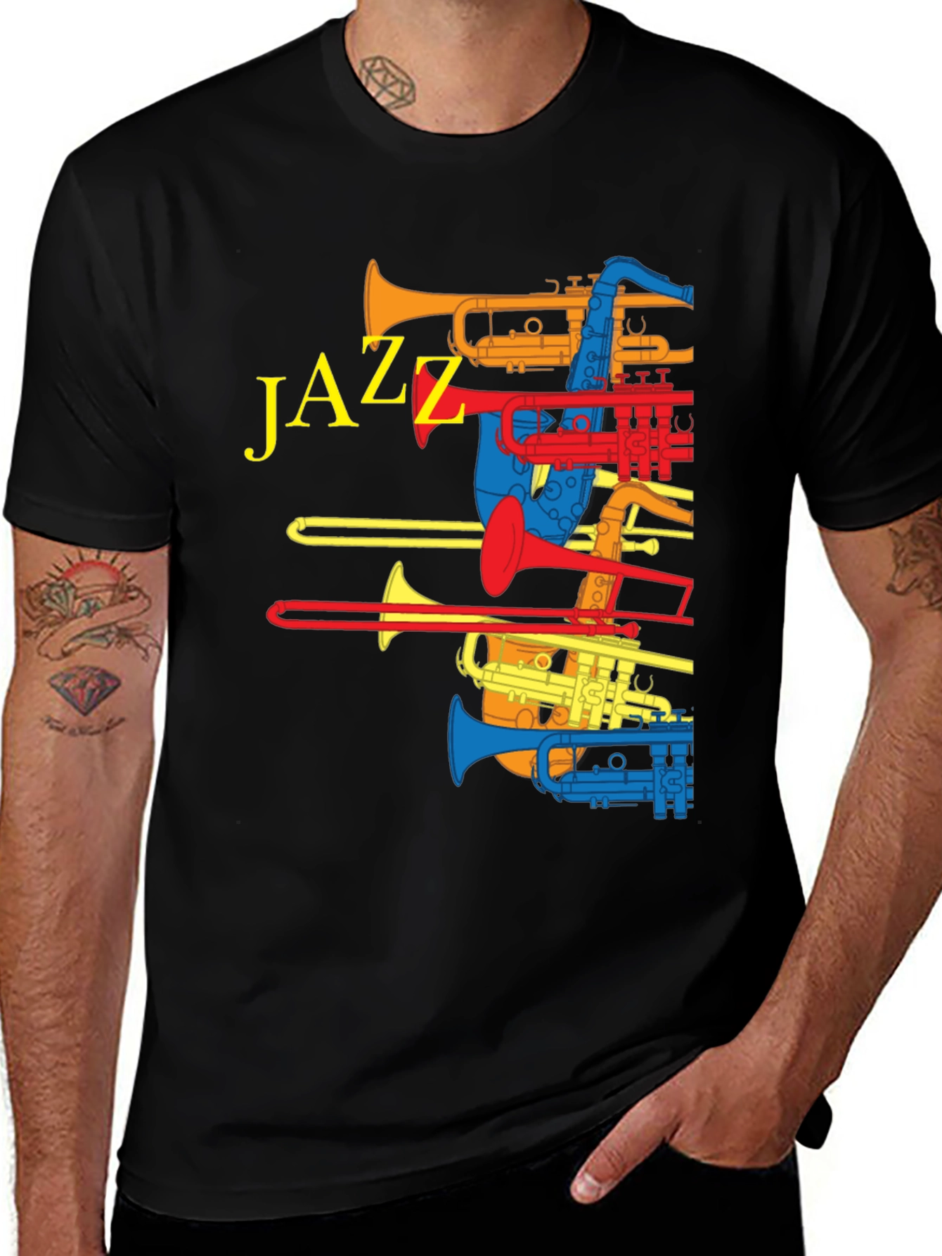 Variant 28 of Jazz Instrument T-Shirt - Colorful Music Tee