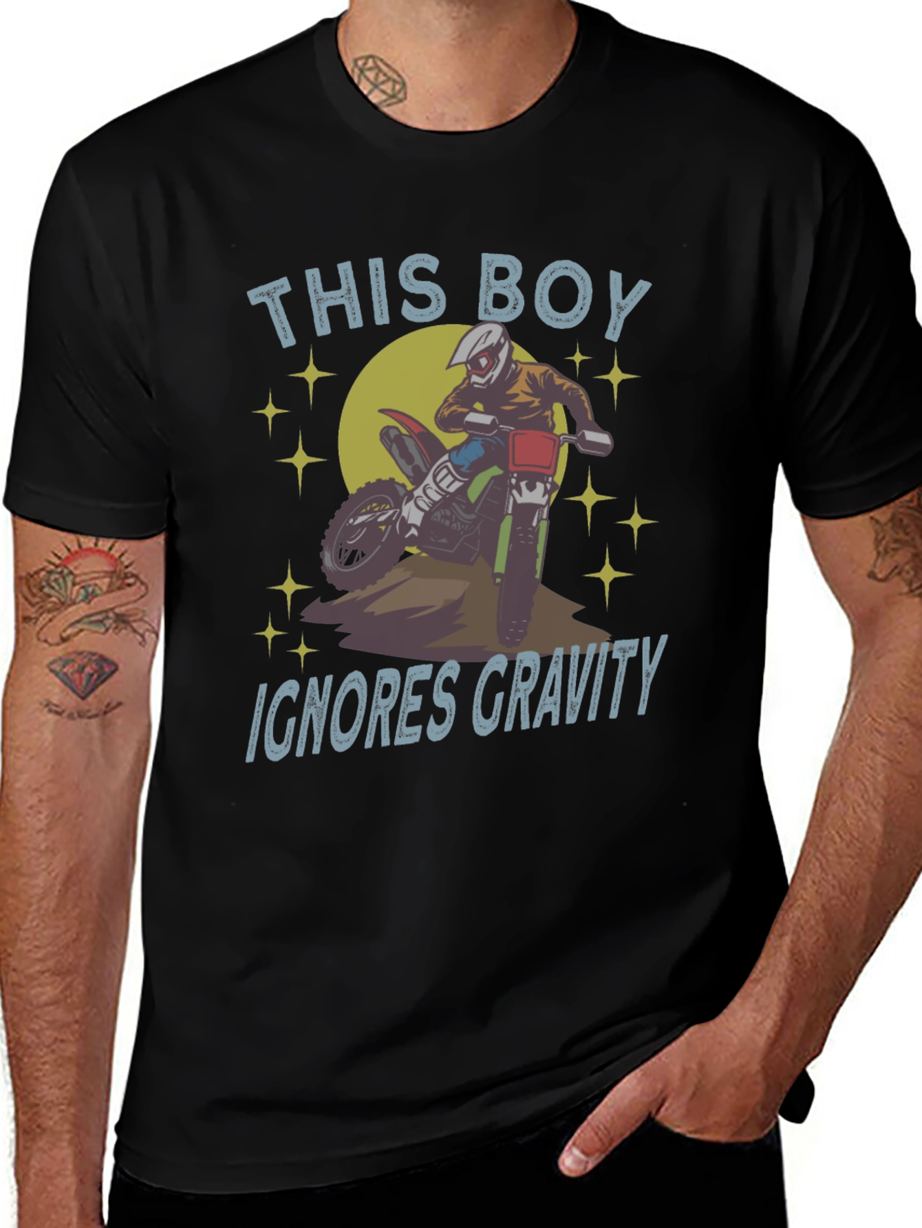 Variant 18 of This Boy Ignores Gravity T-Shirt - Motocross Design